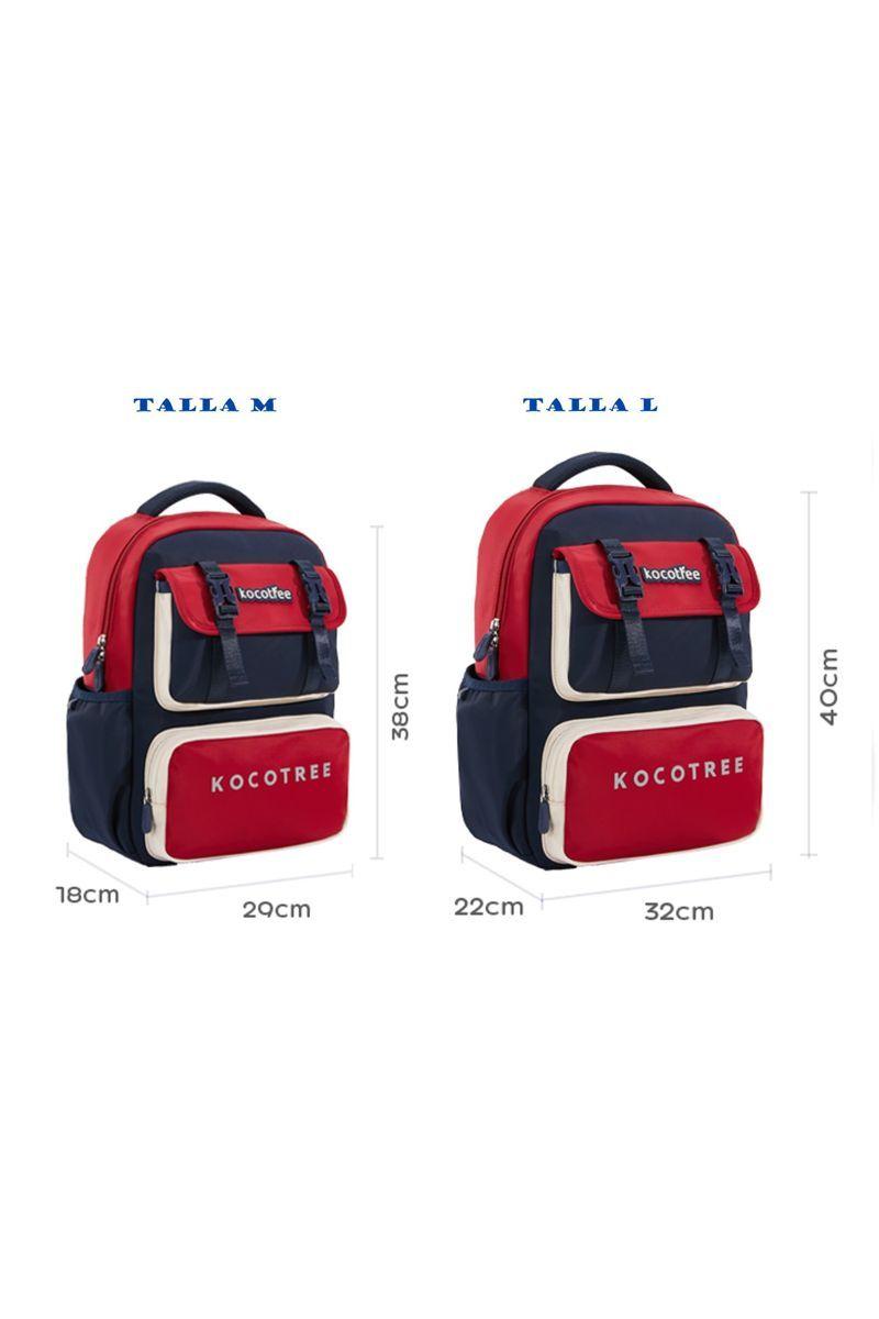 Mochila de niño, doble hebilla y colores combinados, ergonómica-2