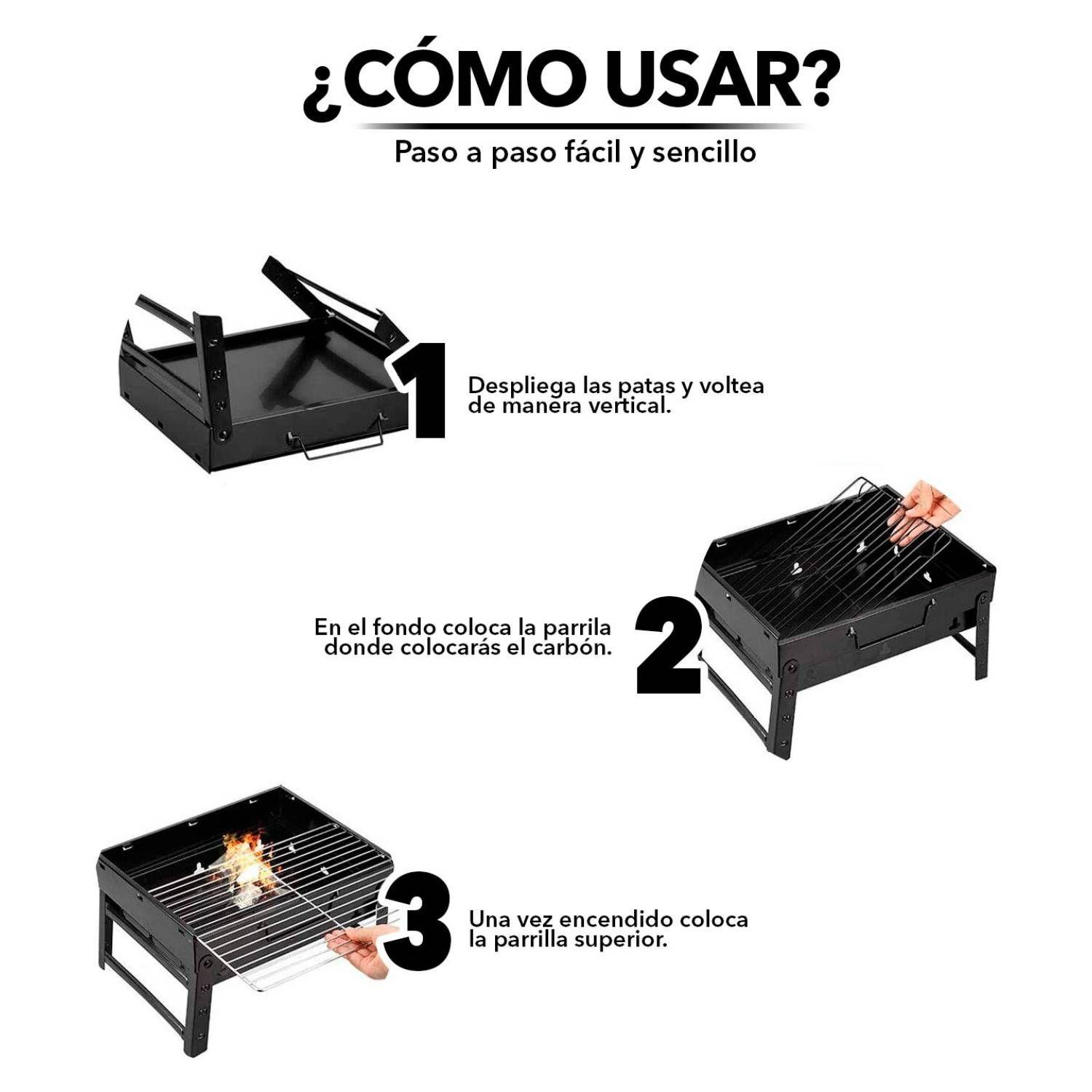 Parrilla Asador De Carbón Plegable Mini Portátil-2