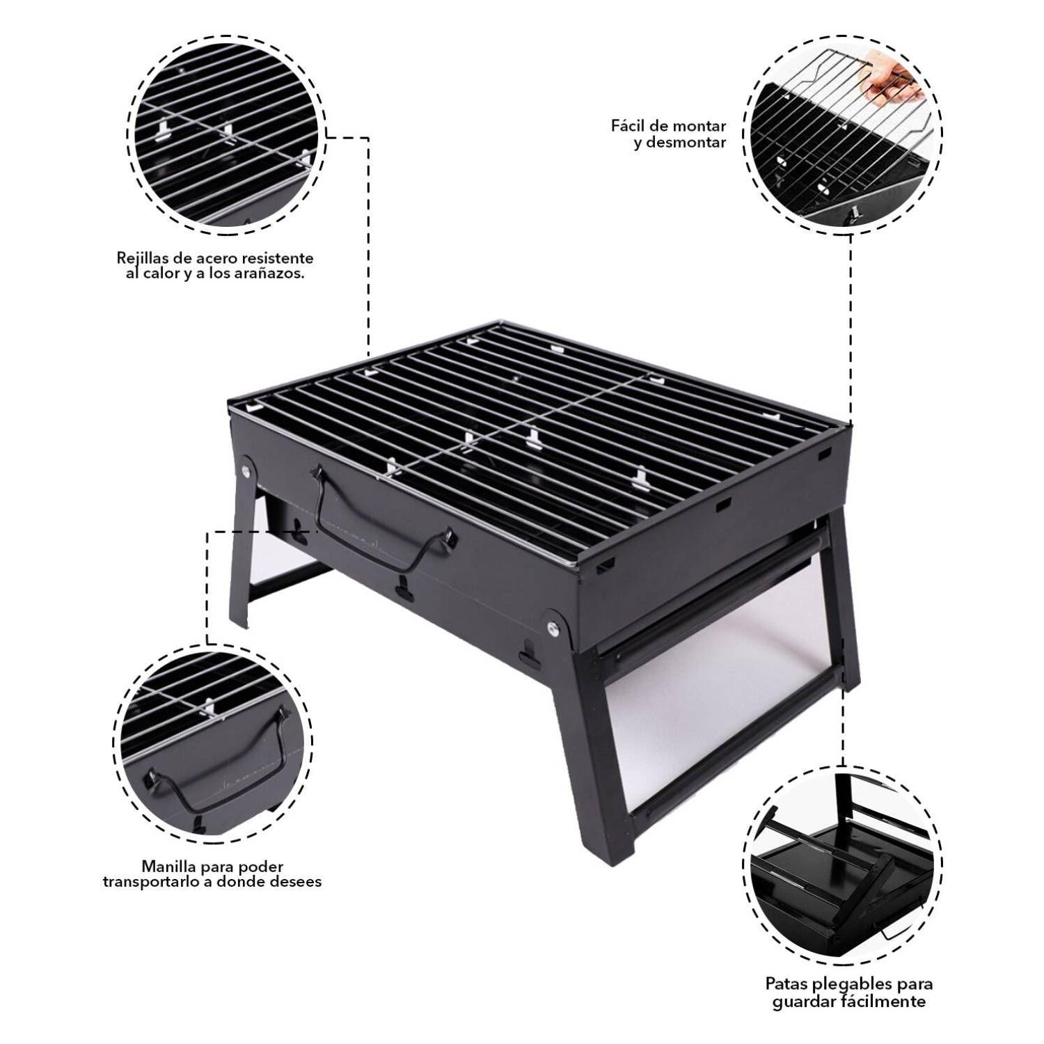 Parrilla Asador De Carbón Plegable Mini Portátil-3