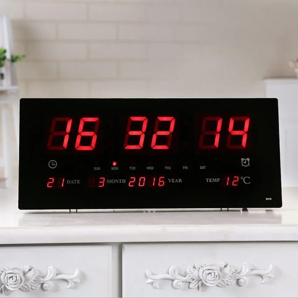 Reloj Digital de Pared con Calendario e Indicador de Temperatura