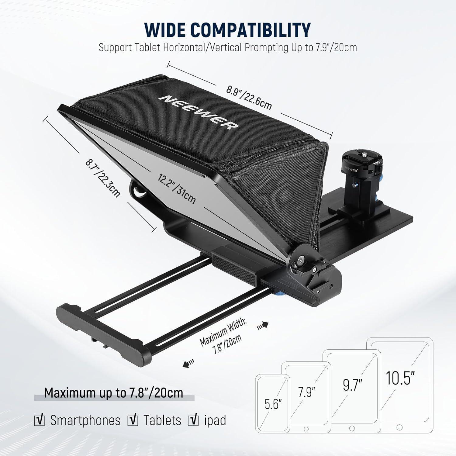 Teleprompter Neewer X12 II para Cámara y Tableta-5