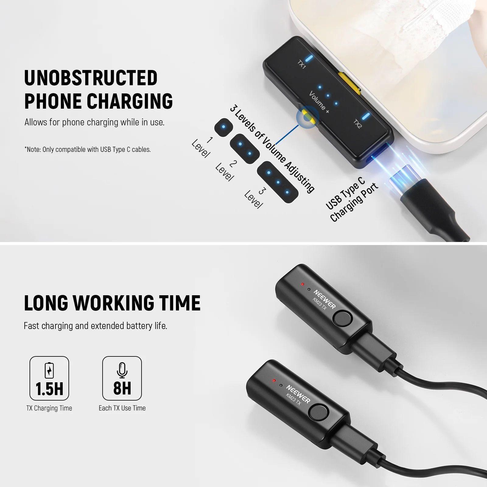 Kit de Micrófono Inalámbrico Neewer KM23 de Solapa-3