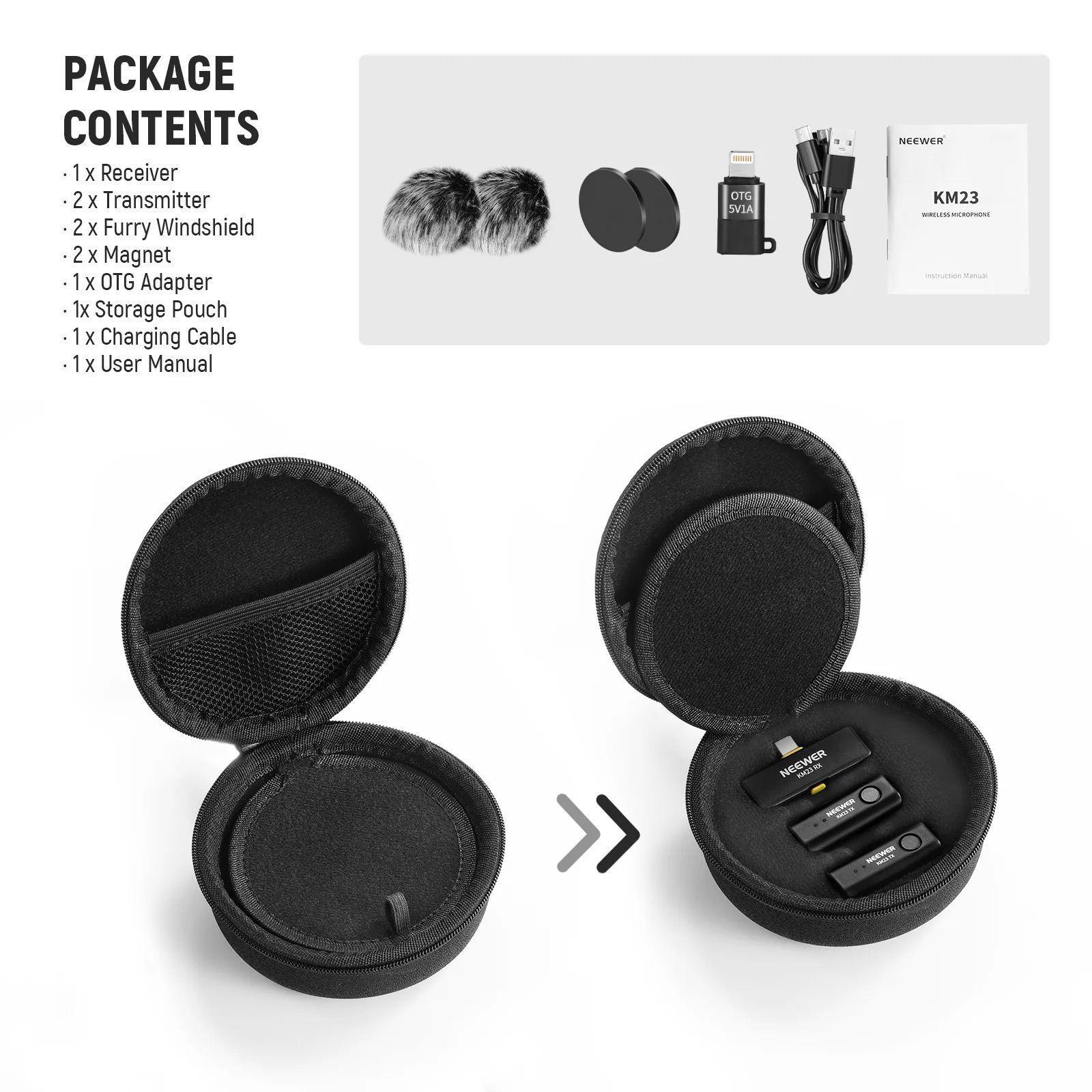 Kit de Micrófono Inalámbrico Neewer KM23 de Solapa-7