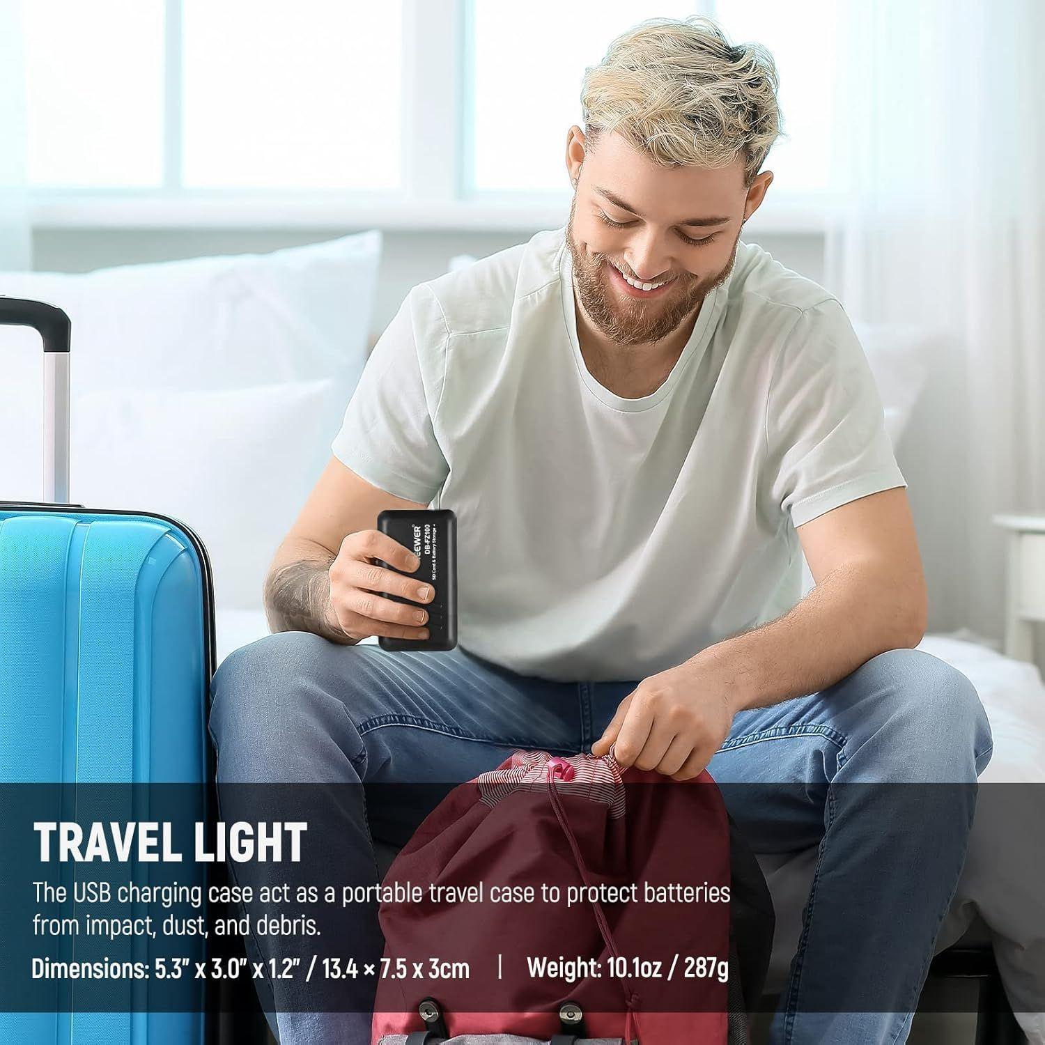 Cargador y Estuche con 2 Baterias Neewer NP-FZ100-7