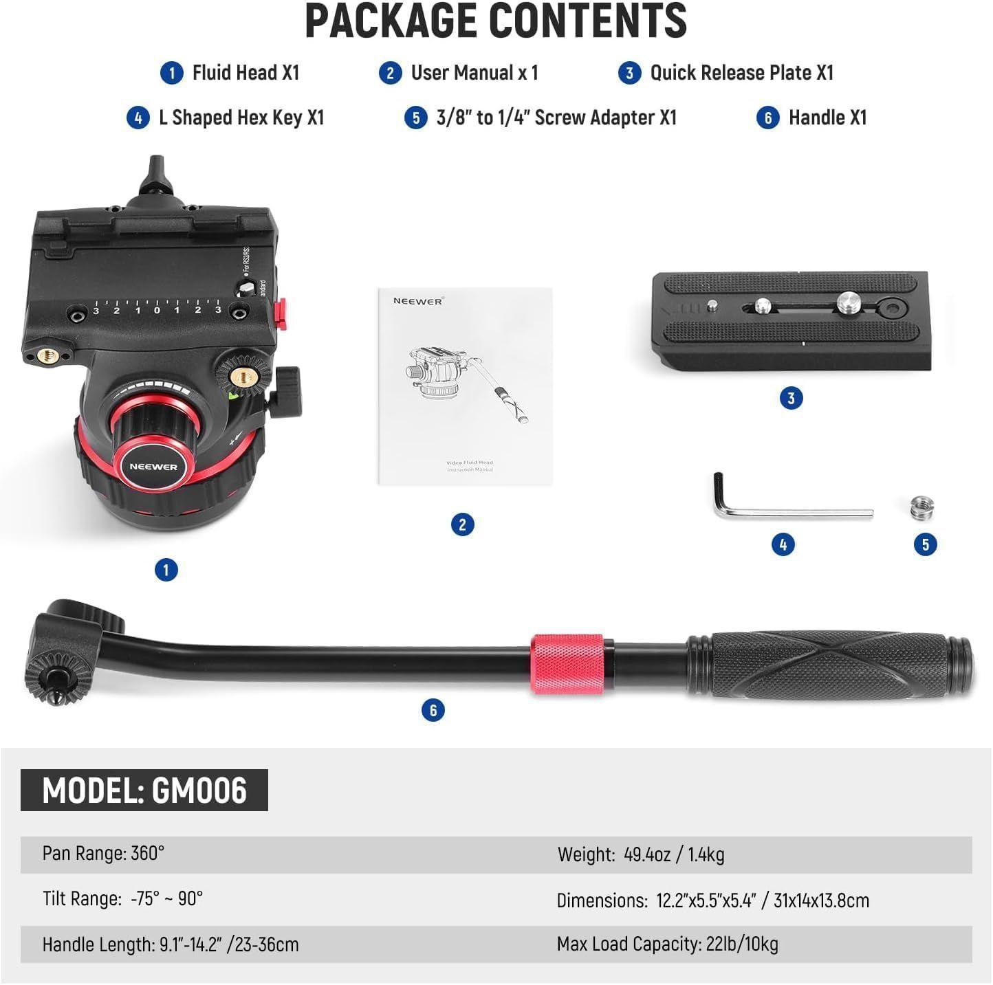 Cabezal Fluido para Trípode de Video Neewer GM006-2