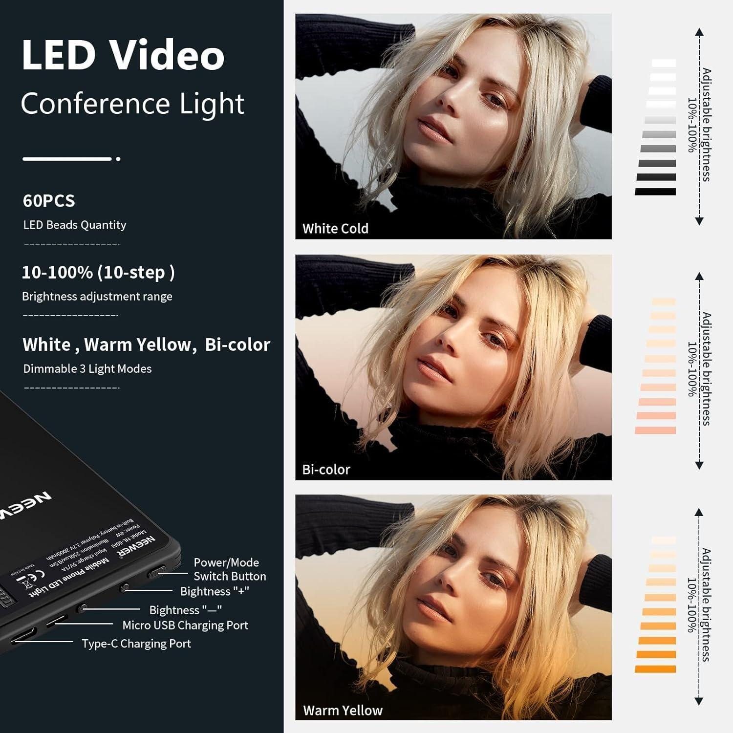 Luz LED Neewer NL 60AI con Clip para Videollamadas-7