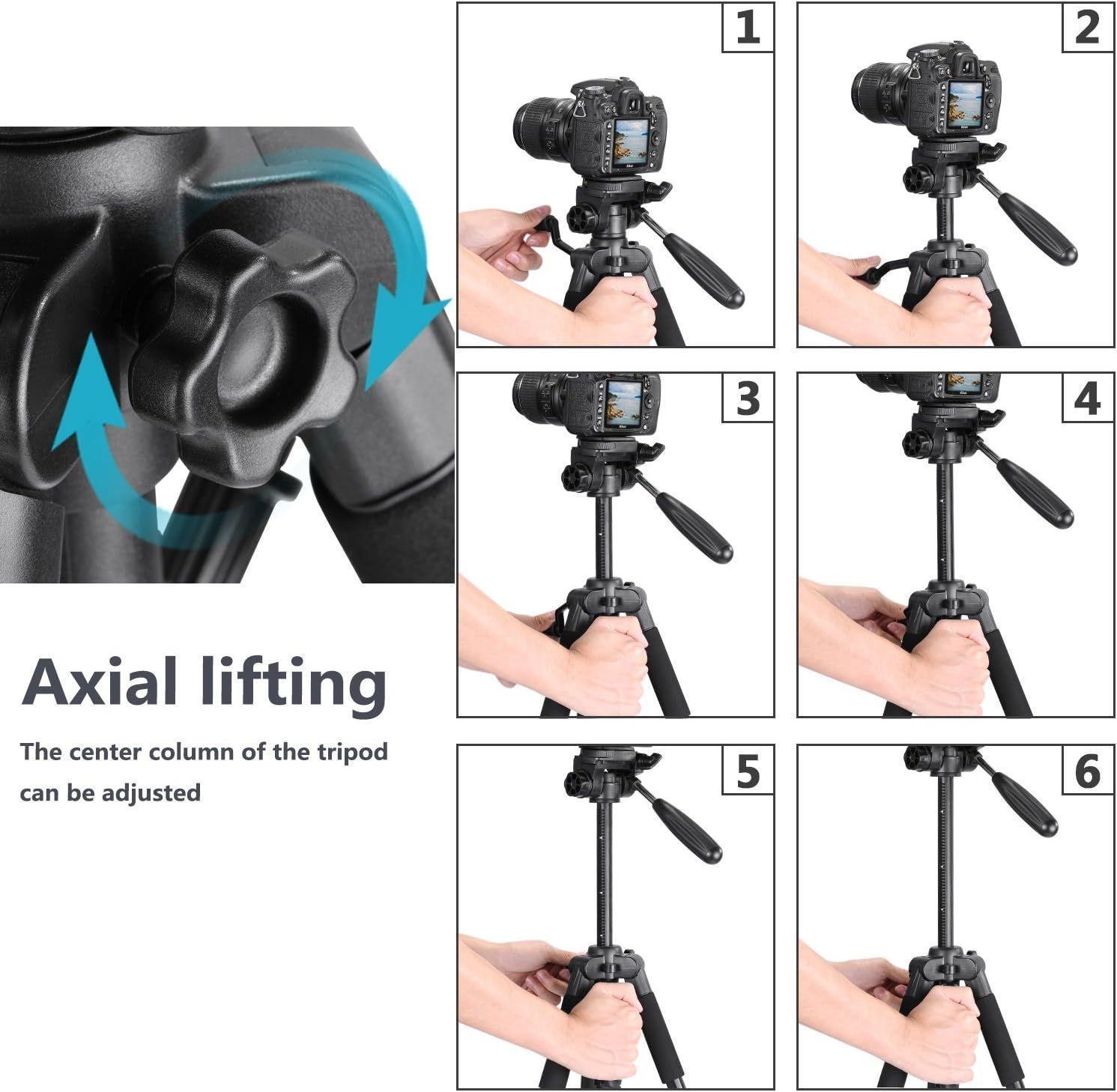 Tripode Aluminio Neewer SAB234 142 cm con Cabezal Panoramico-5