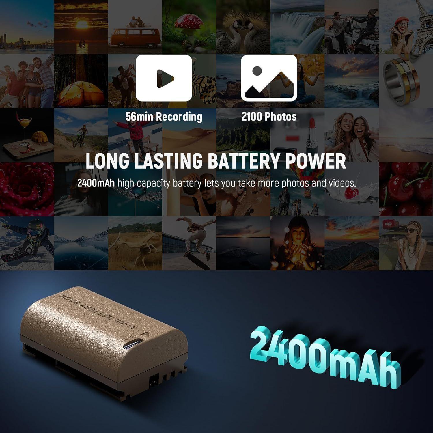 Batería Neewer LP-E6P 2400mAh con Puerto Tipo C-6