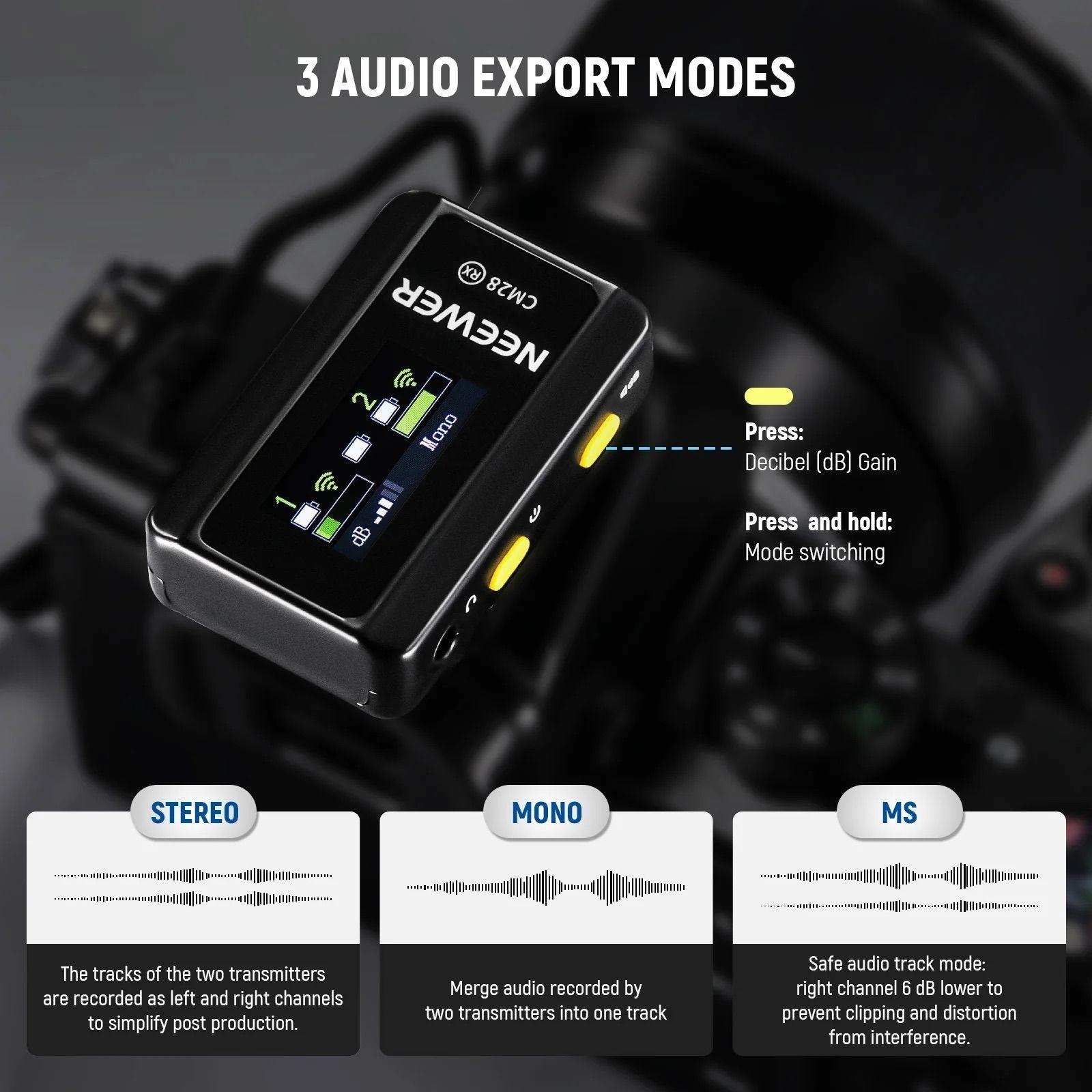 Sistema de micrófono de solapa inalámbrico Neewer CM28-2