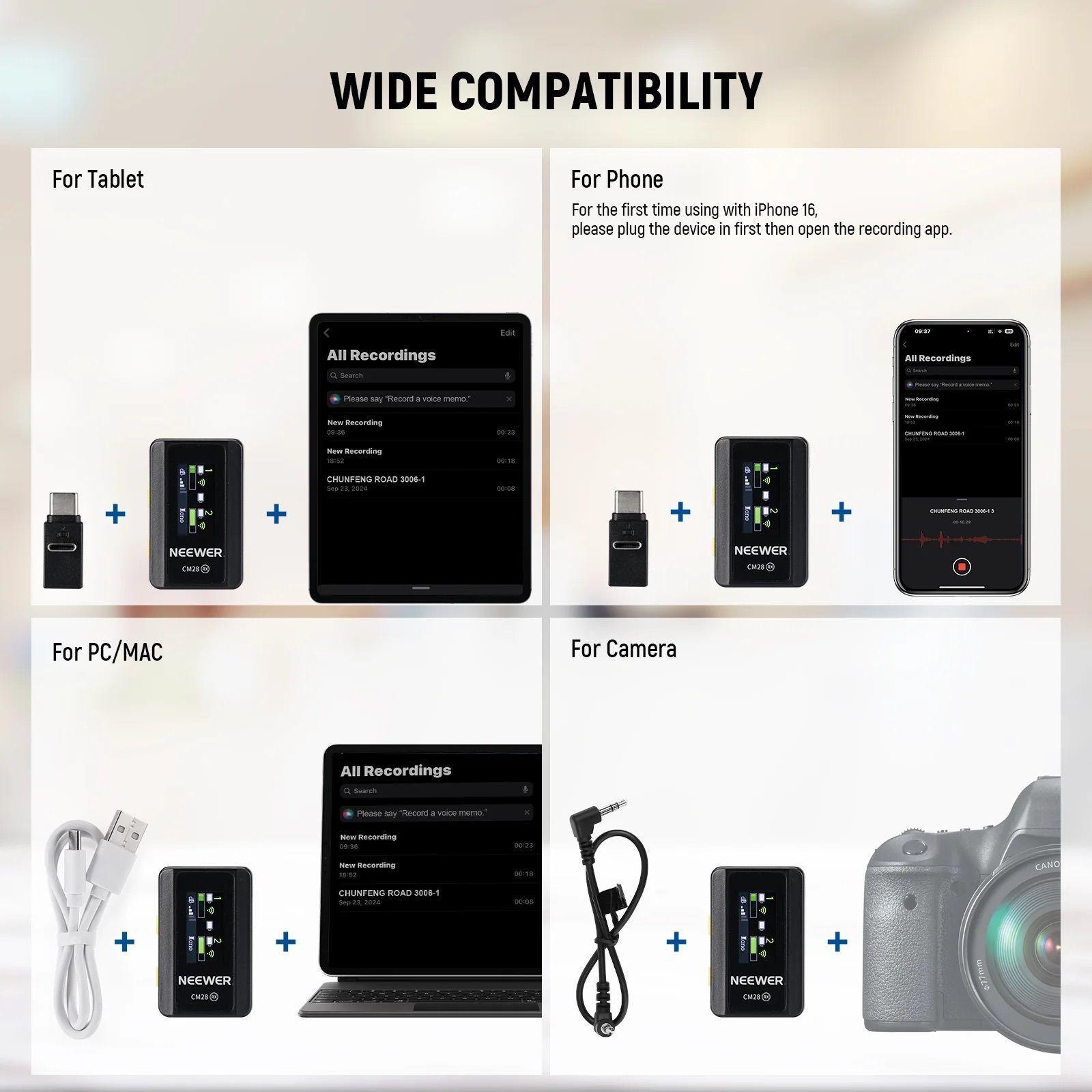 Sistema de micrófono de solapa inalámbrico Neewer CM28-6
