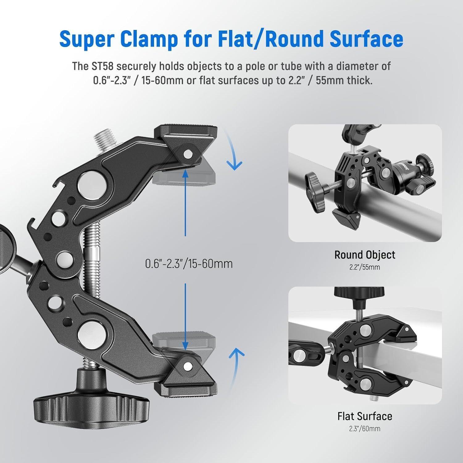 Brazo Mágico Doble Neewer con Super Clamp y Cabezal Bola-2