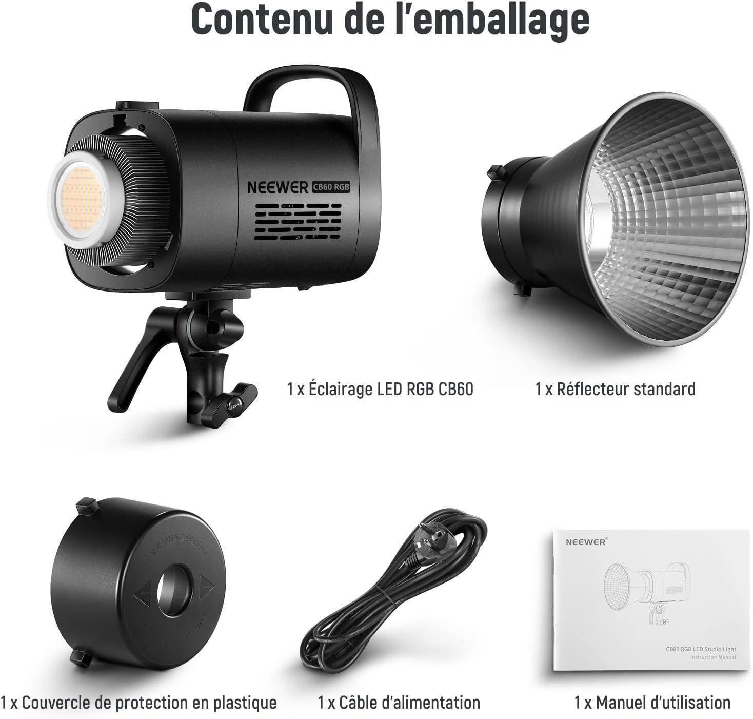 Luz RGB COB Neewer CB60 70W con Control 2.4G/App-3