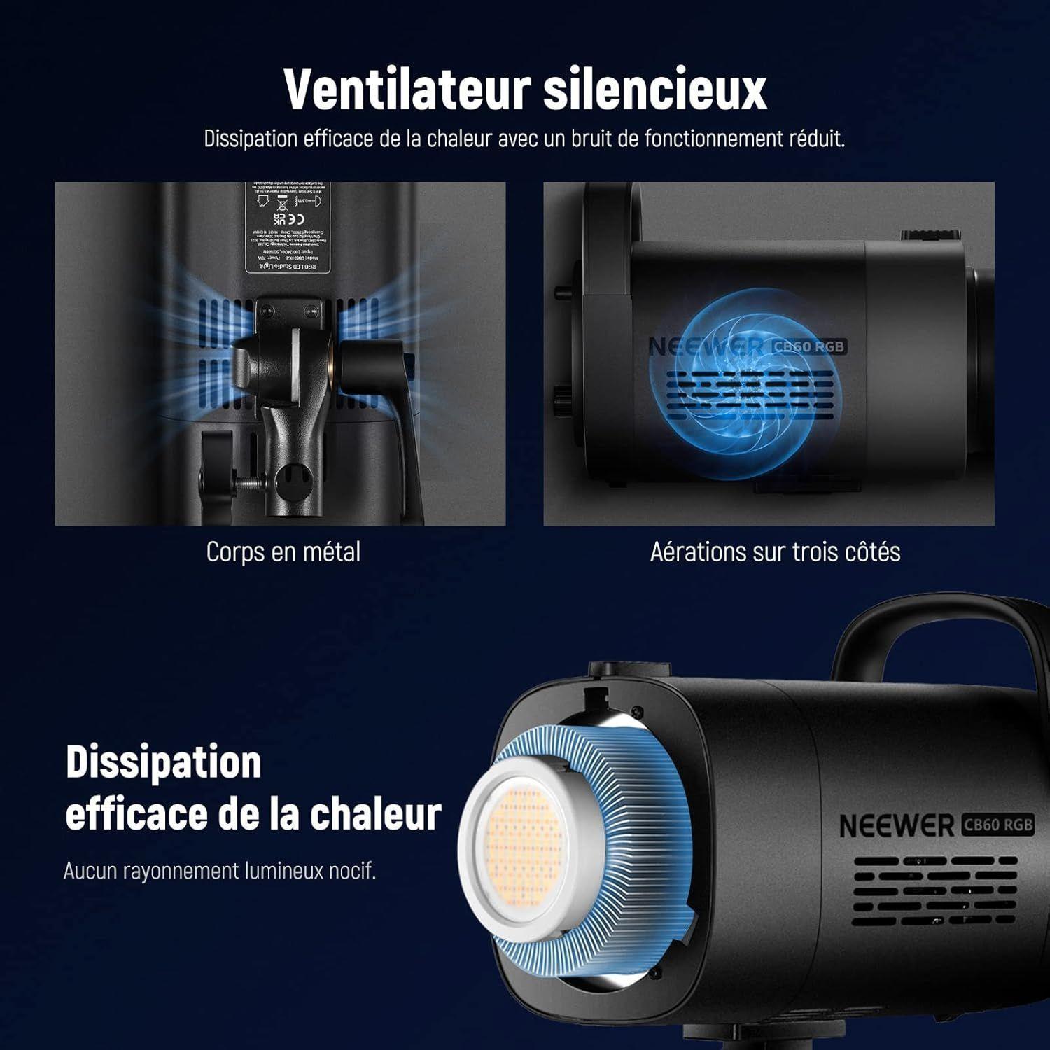 Luz RGB COB Neewer CB60 70W con Control 2.4G/App-8