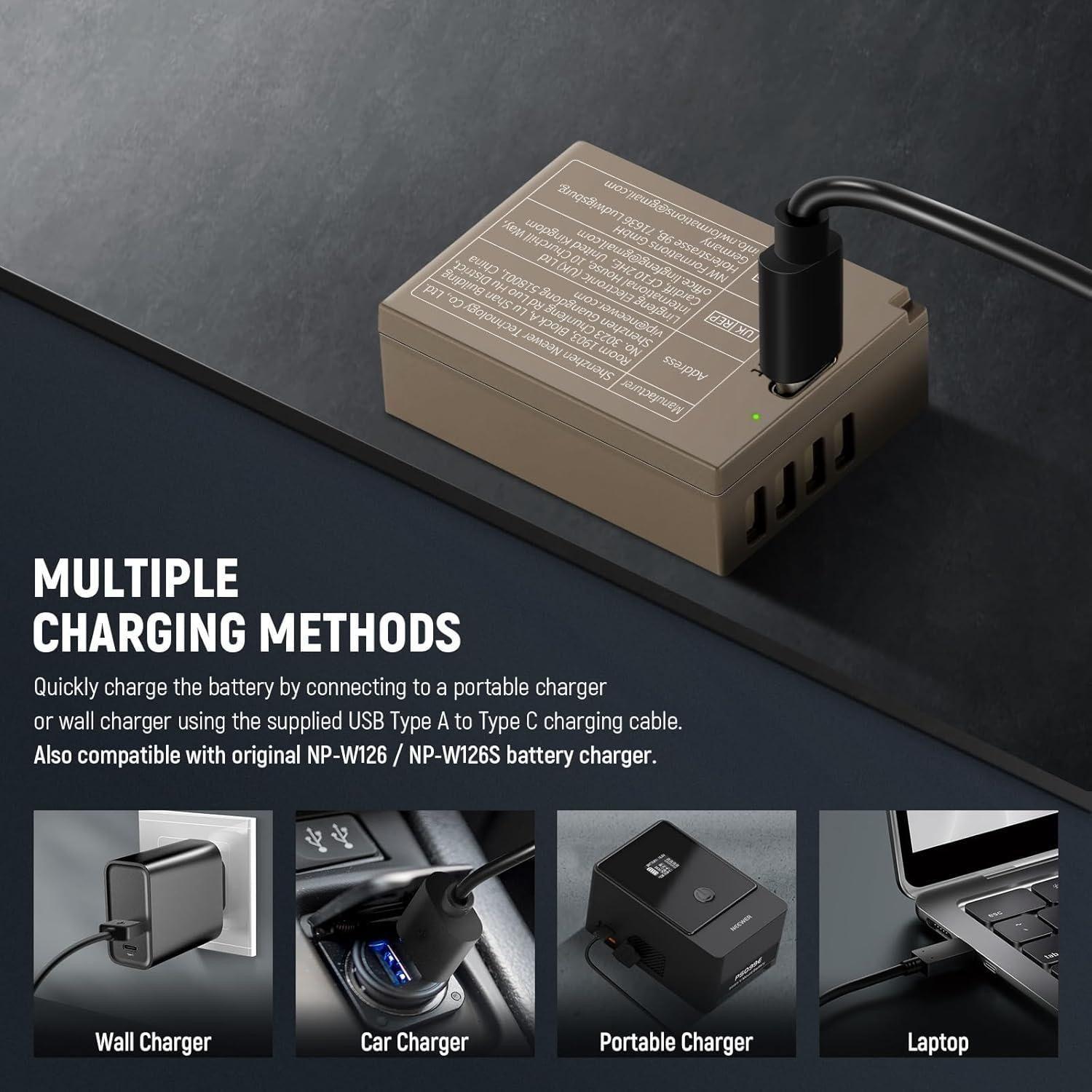 Batería Neewer TNP-W126 de 1050mAh para Fujifilm-6