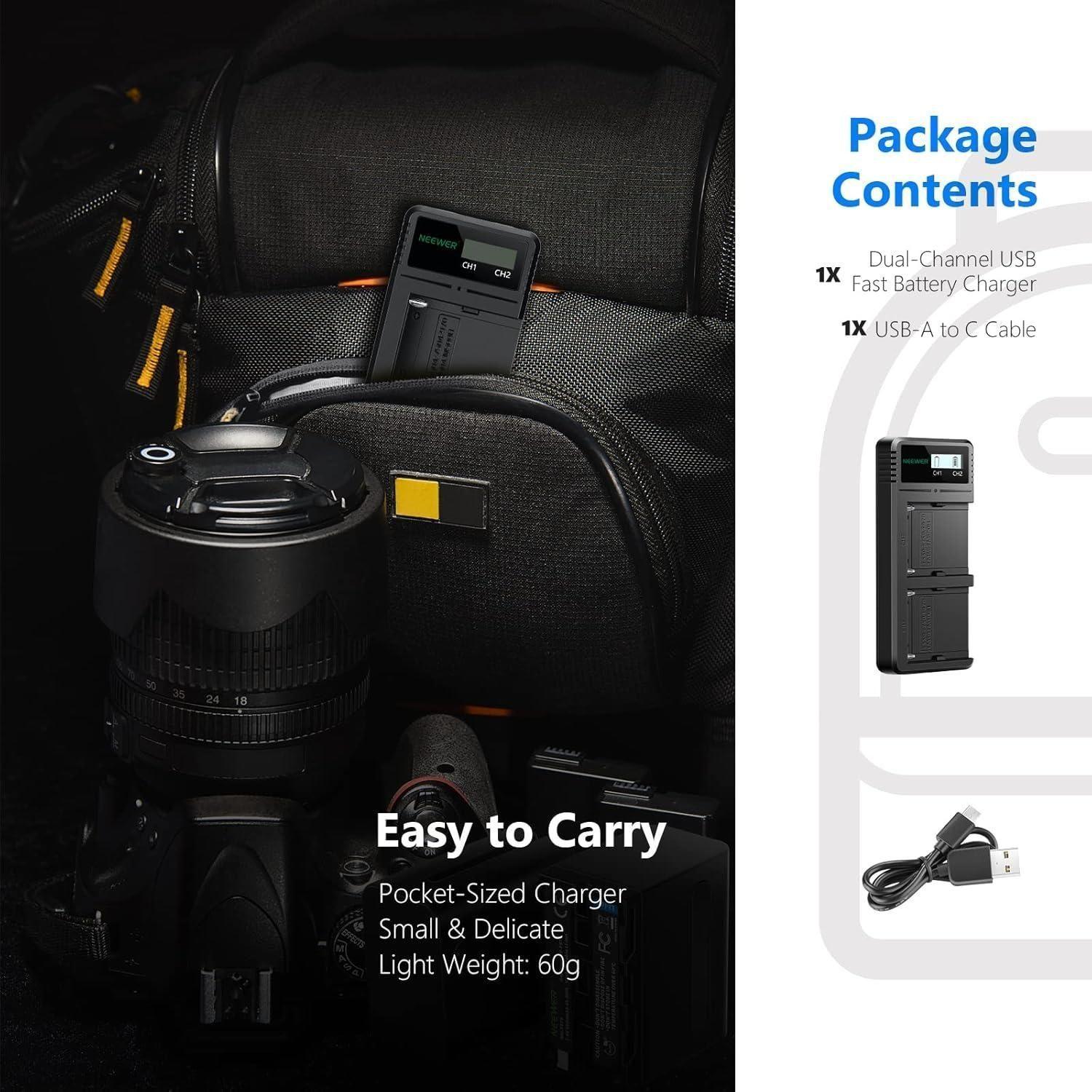 Cargador Dual USB Neewer para Baterías Sony NP-F-3