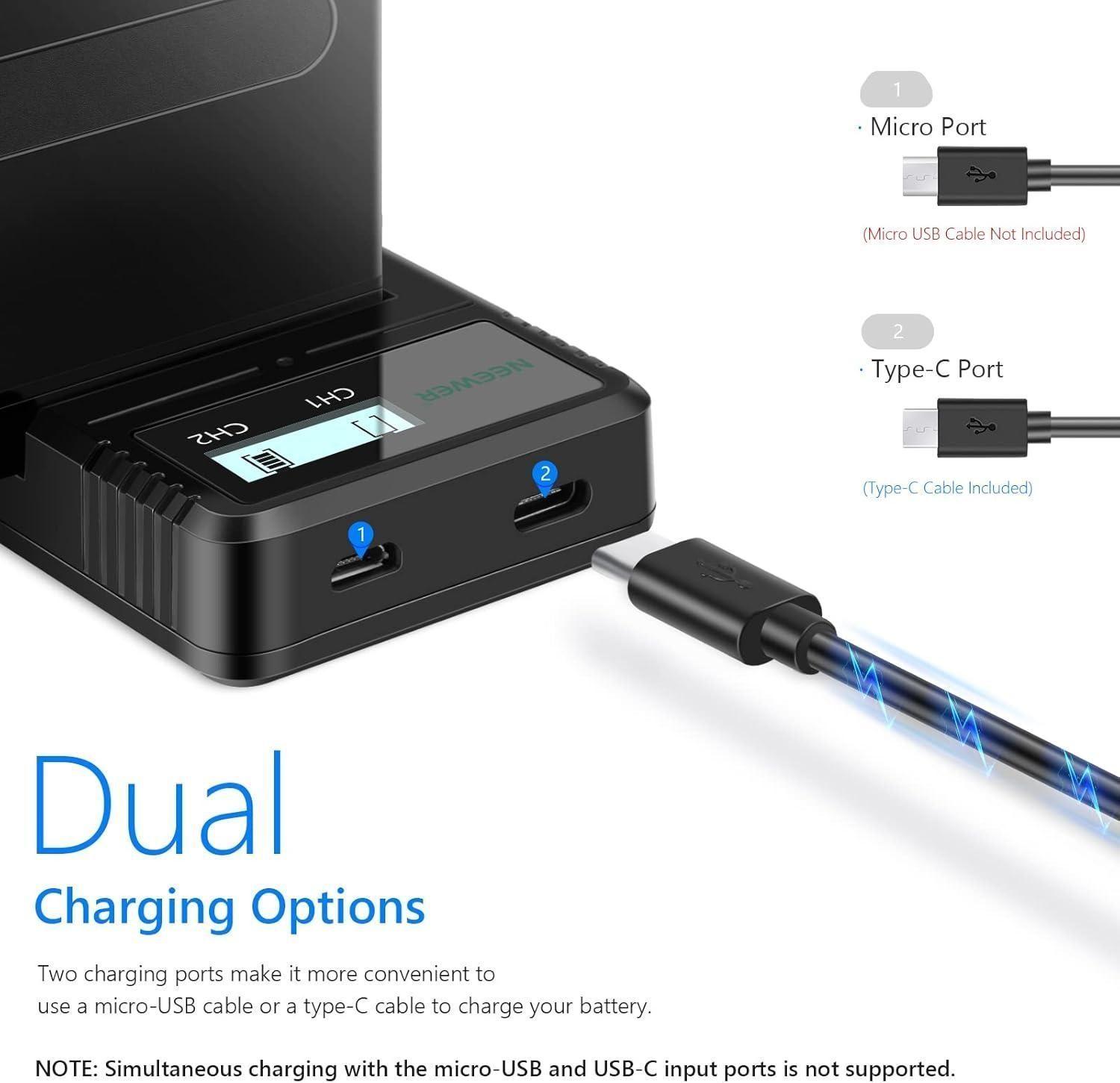 Cargador Dual USB Neewer para Baterías Sony NP-F-5