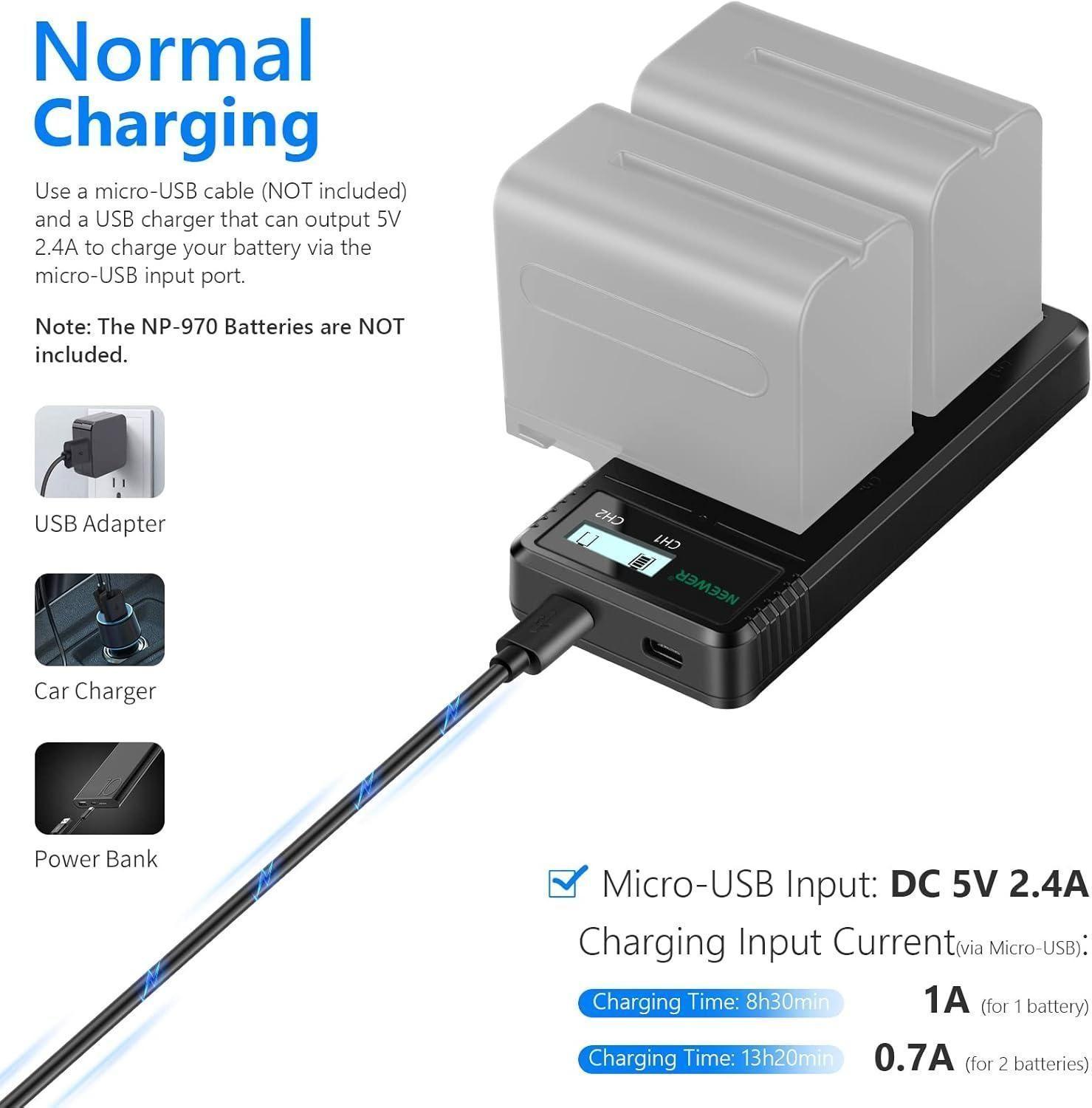 Cargador Dual USB Neewer para Baterías Sony NP-F-6