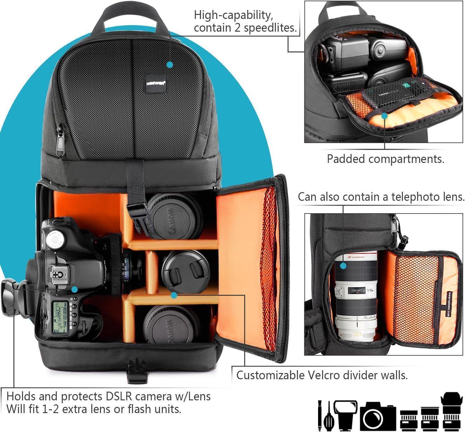 Mochila Bandolera para Cámara Neewer Negra-2