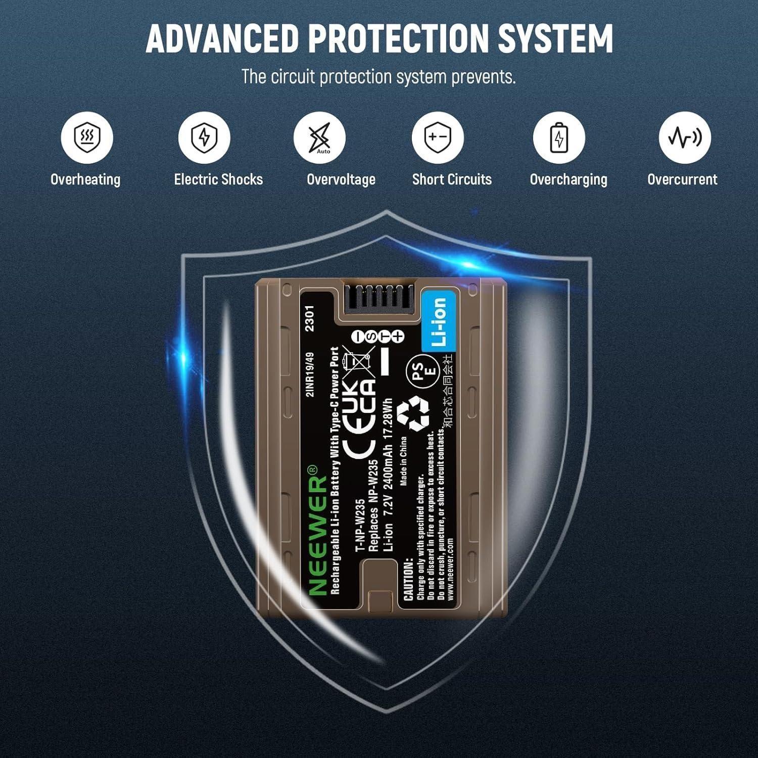 Bater a Neewer NP W235 2400mAh para Fujifilm-6