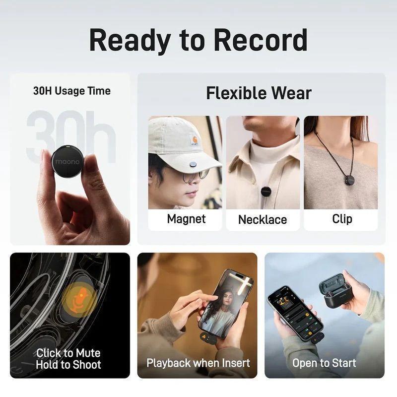 Micrófonos Inalámbricos Maono Wave T5 para USB-C con case de carga-4