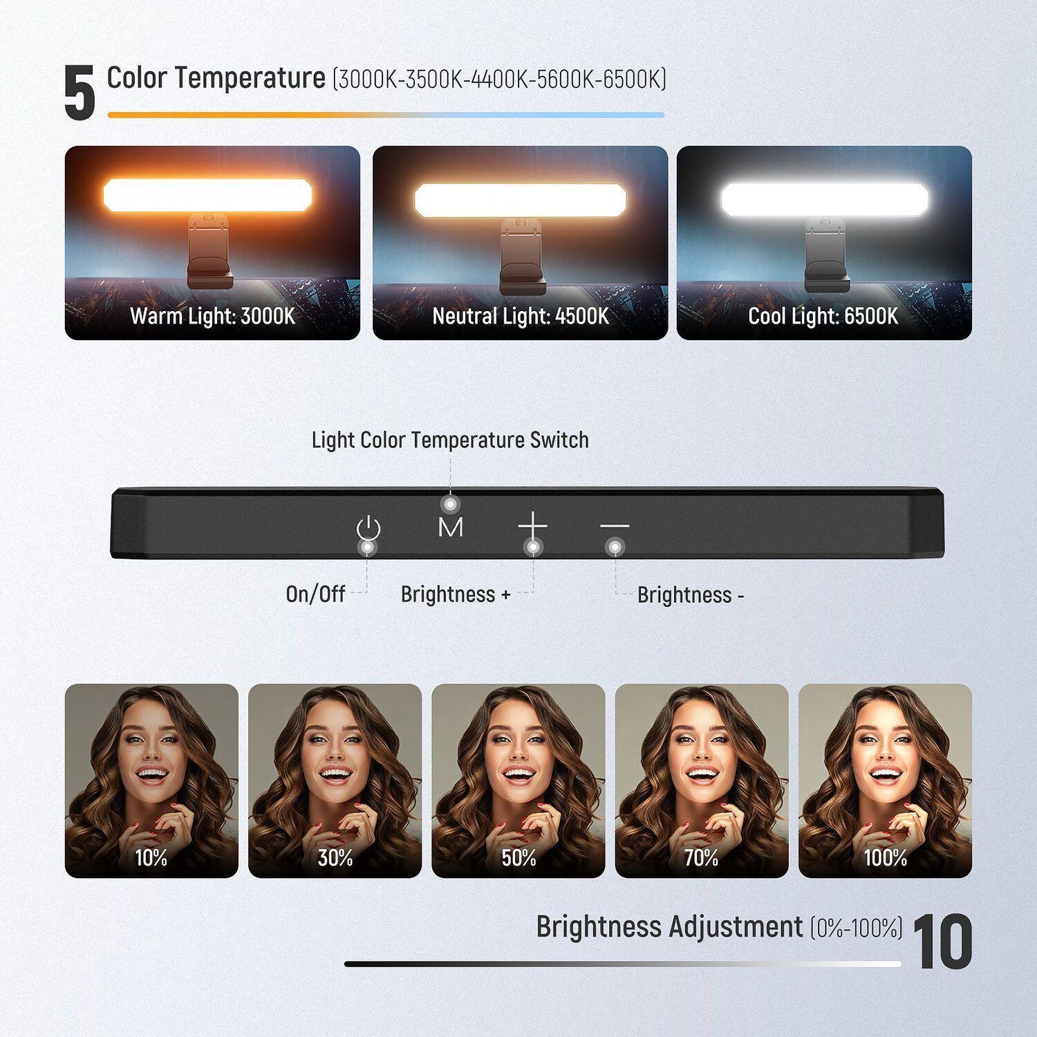Barra de Luz Bicolor Neewer Basics L10 para Monitores-3