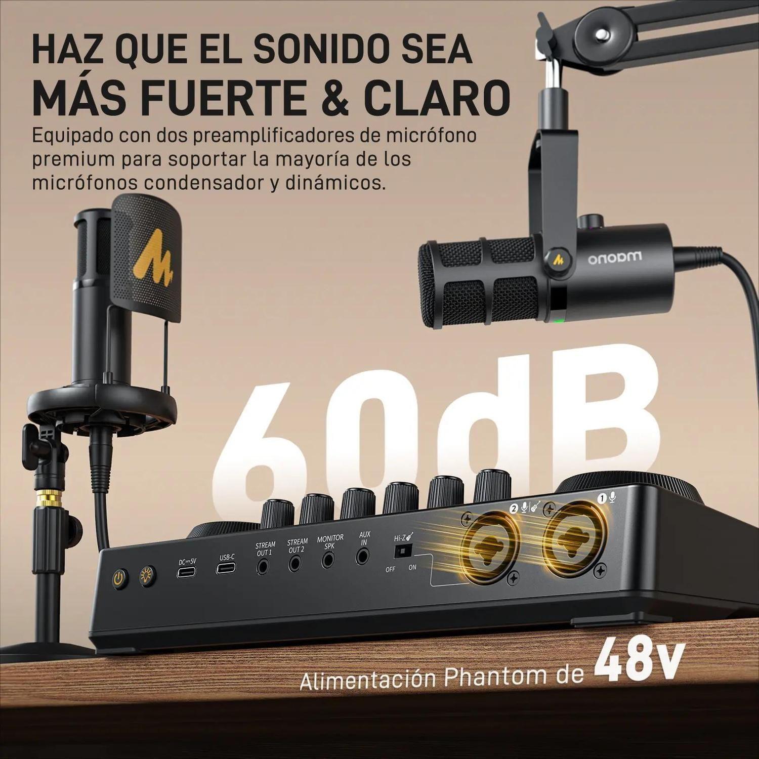 Interfaz de Audio Maonocaster AME2 Gen 2 para Podcasting-4