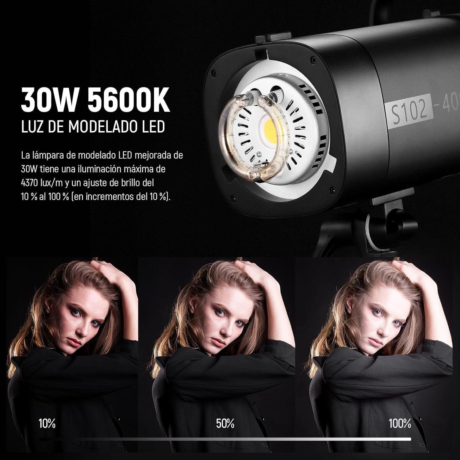 Flash Estudio Neewer S102-400W PRO con Trigger 2,4G-2