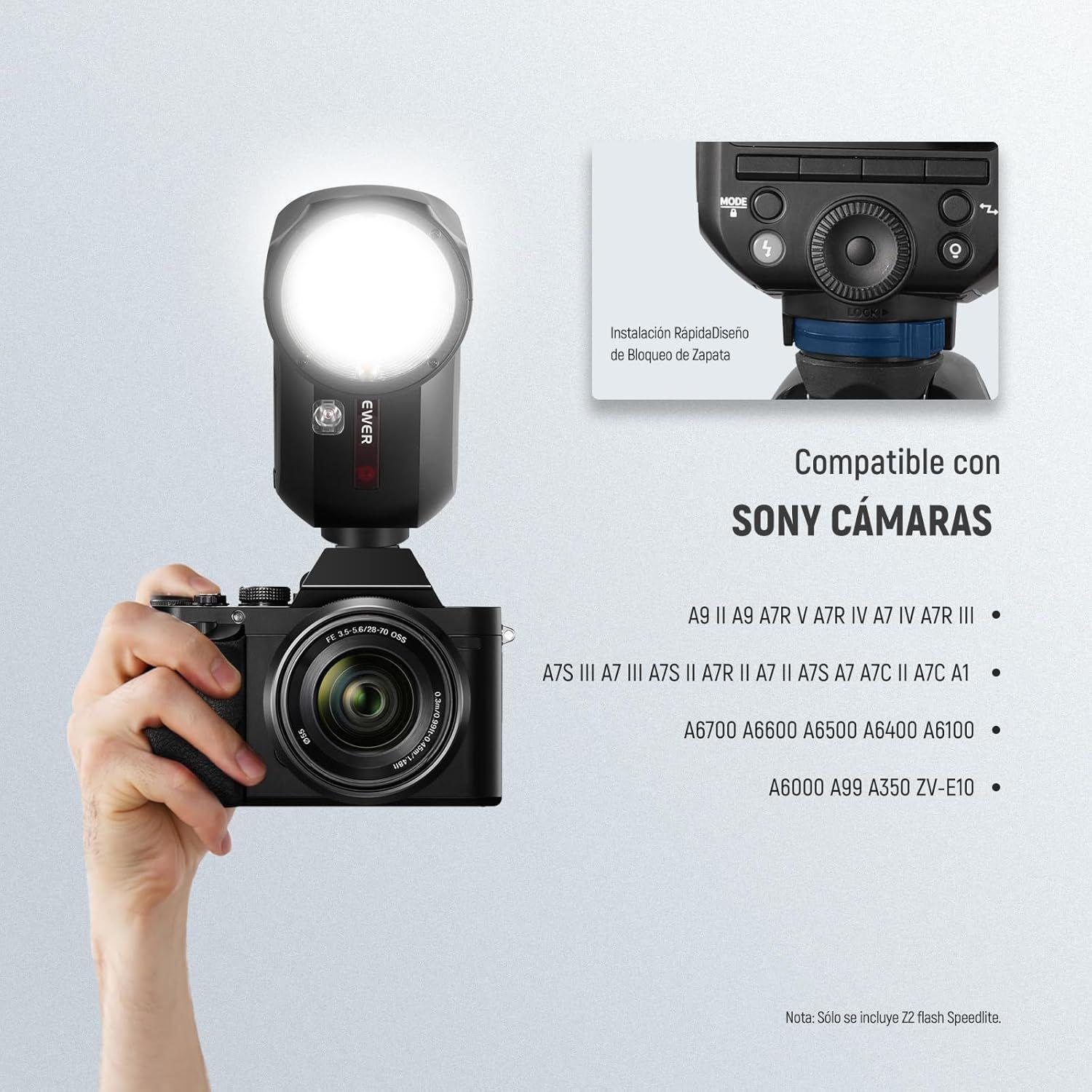 Flash Speedlite Neewer Z2-S TTL Cabeza Redonda Sony-1