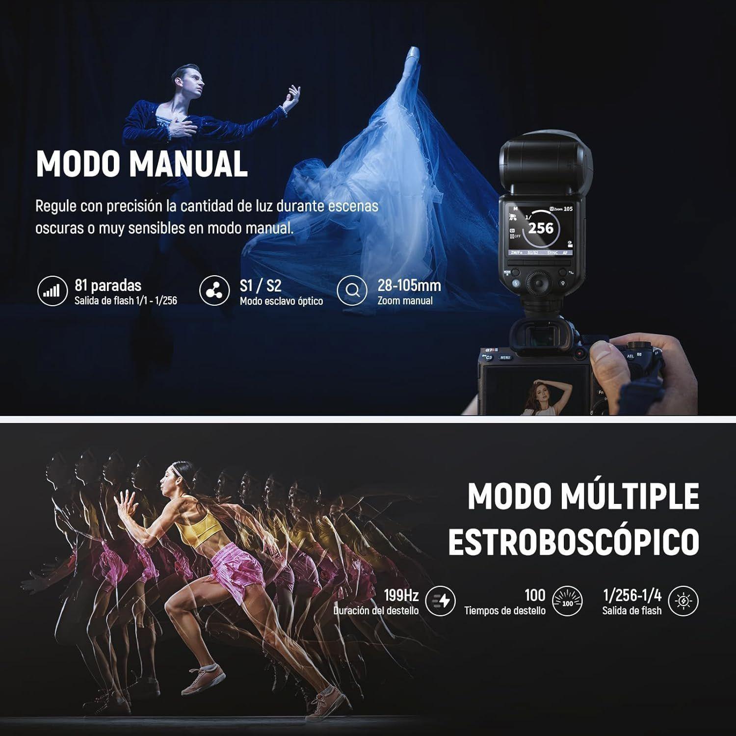 Flash Speedlite Neewer Z2-S TTL Cabeza Redonda Sony-4