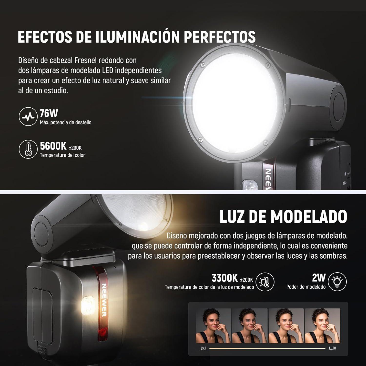 Flash Speedlite Neewer Z2-S TTL Cabeza Redonda Sony-5