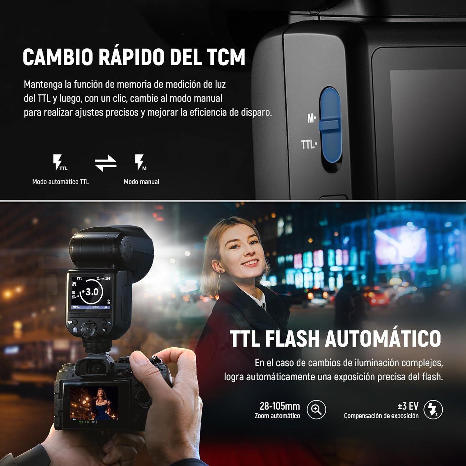 Flash Speedlite Neewer Z2-S TTL Cabeza Redonda Sony-6