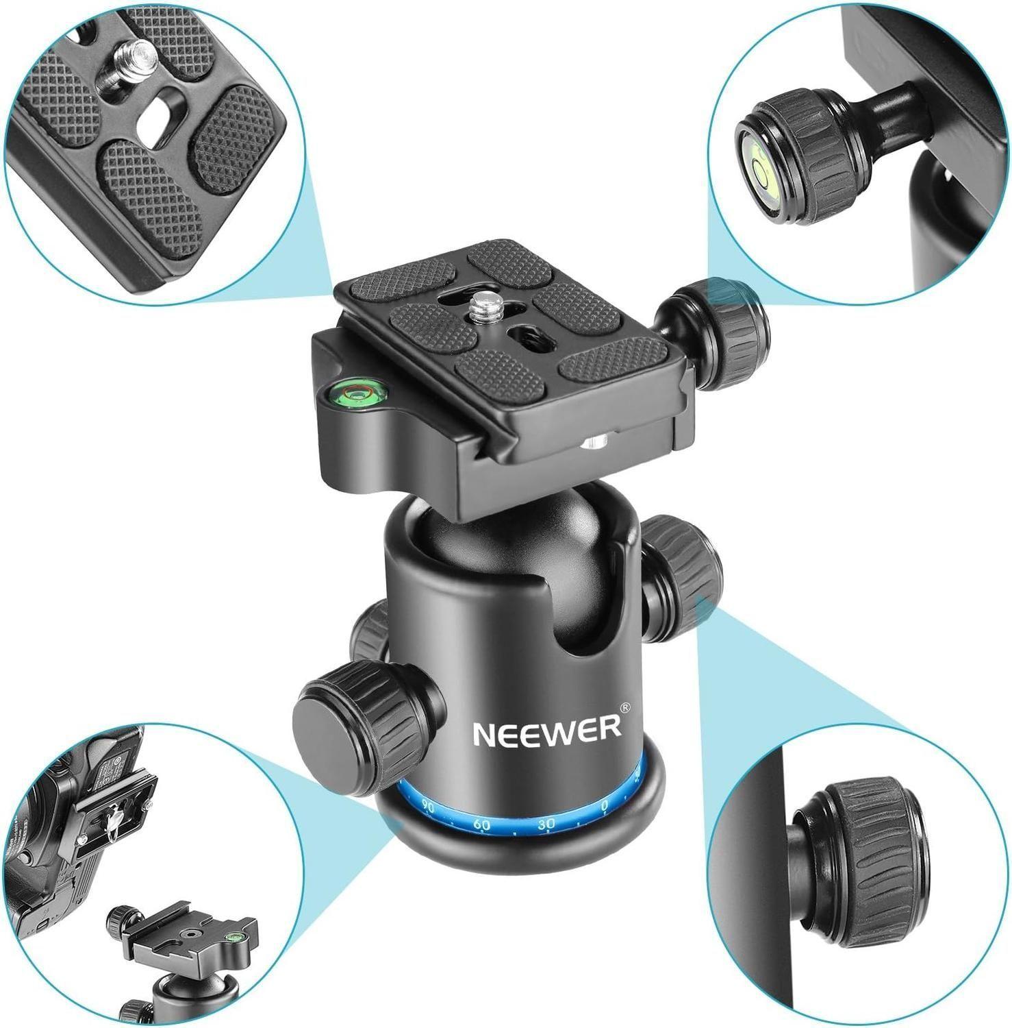 Cabezal de Bola Neewer Arca con Placa QR Azul y Negro-3