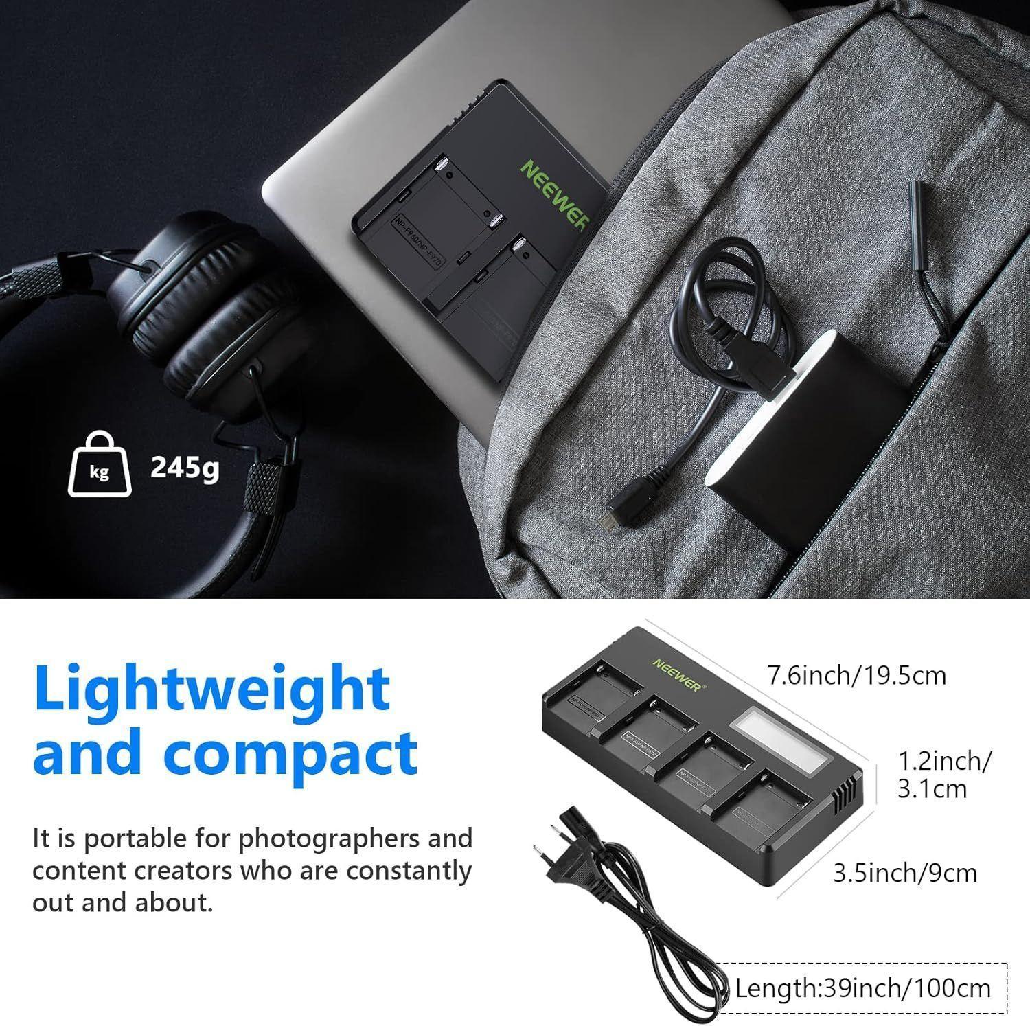 Cargador 4 Canales Neewer para Baterías Sony NP-F-7