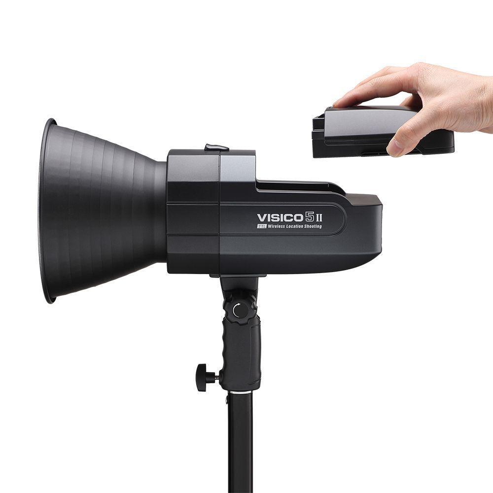 Flash De Estudio A Batería Visico 5 II 400W TTL Y HSS-6