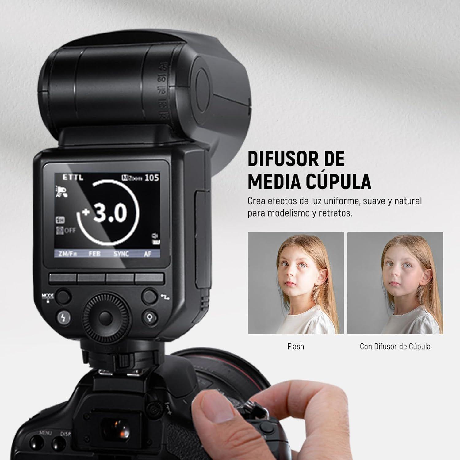 Flash Speedlite Neewer Z2-C TTL Cabezal Redondo para Canon-4