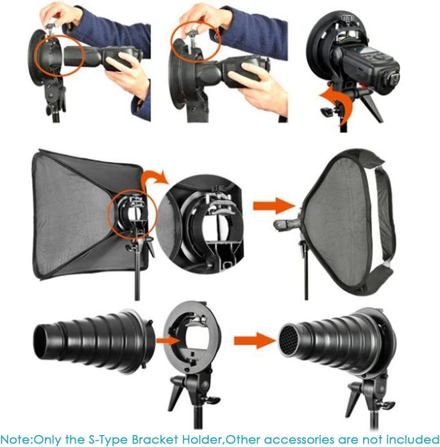 Soporte de montaje tipo S Neewer para flash Speedlite-3