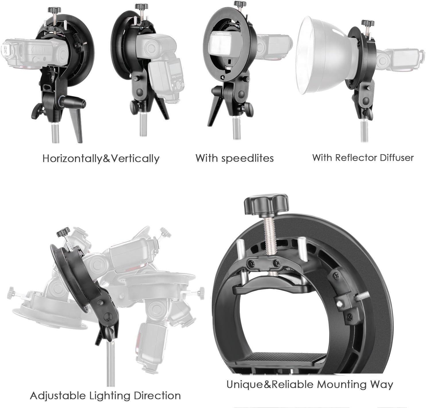 Soporte de montaje tipo S Neewer para flash Speedlite-4