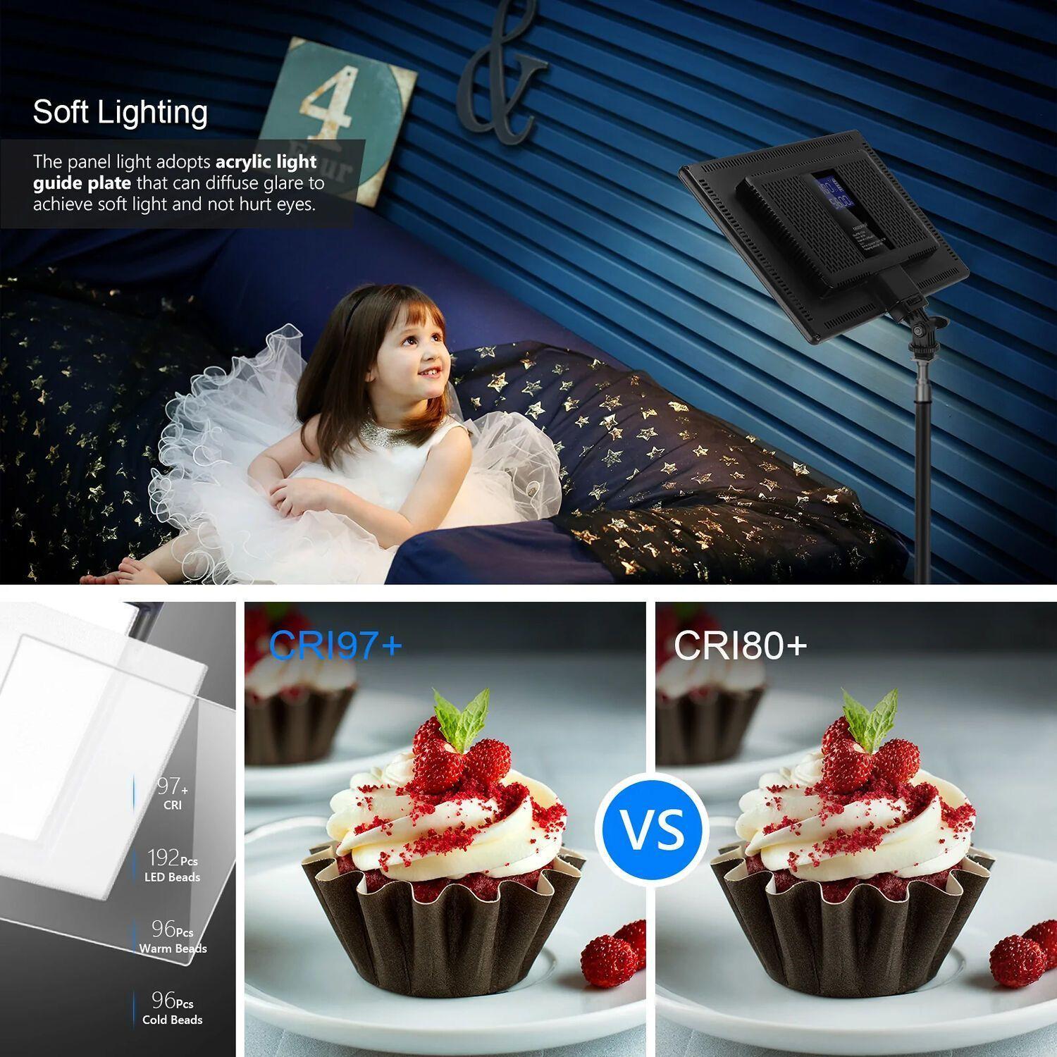 Kit de Panel Neewer NL-192AI de Luz LED Bicolor-4