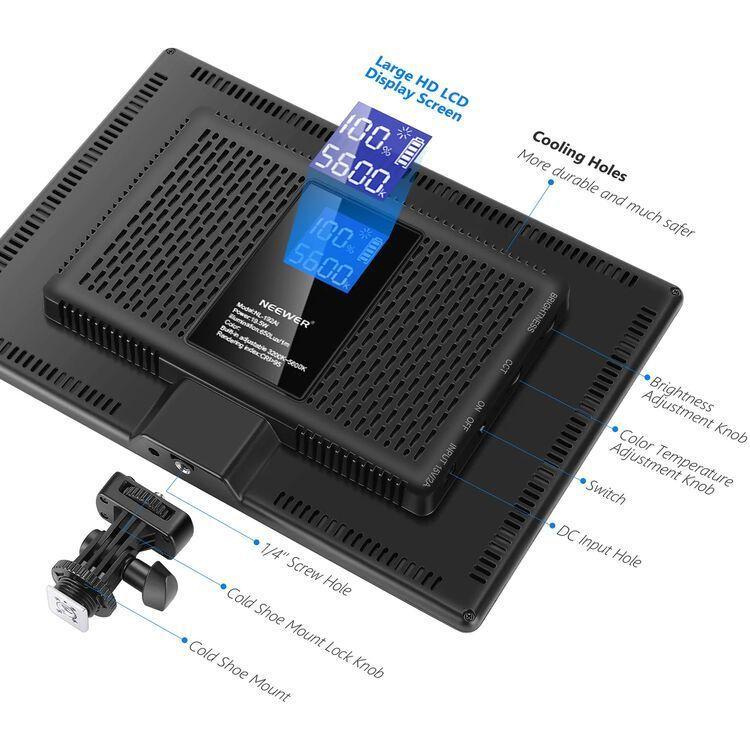 Kit de Panel Neewer NL-192AI de Luz LED Bicolor-5