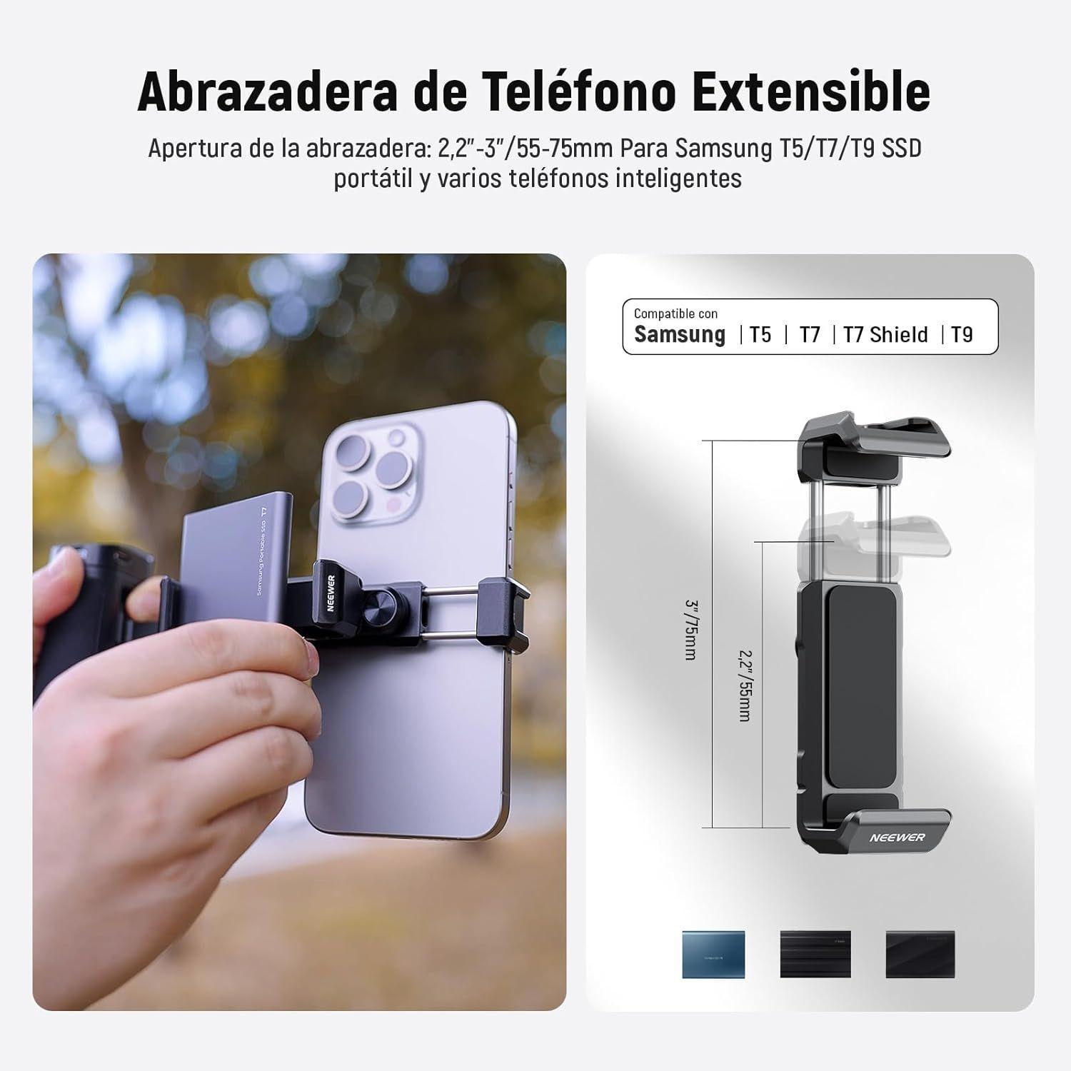 Mango Bluetooth Neewer PA028E con Soporte y Monturas-6