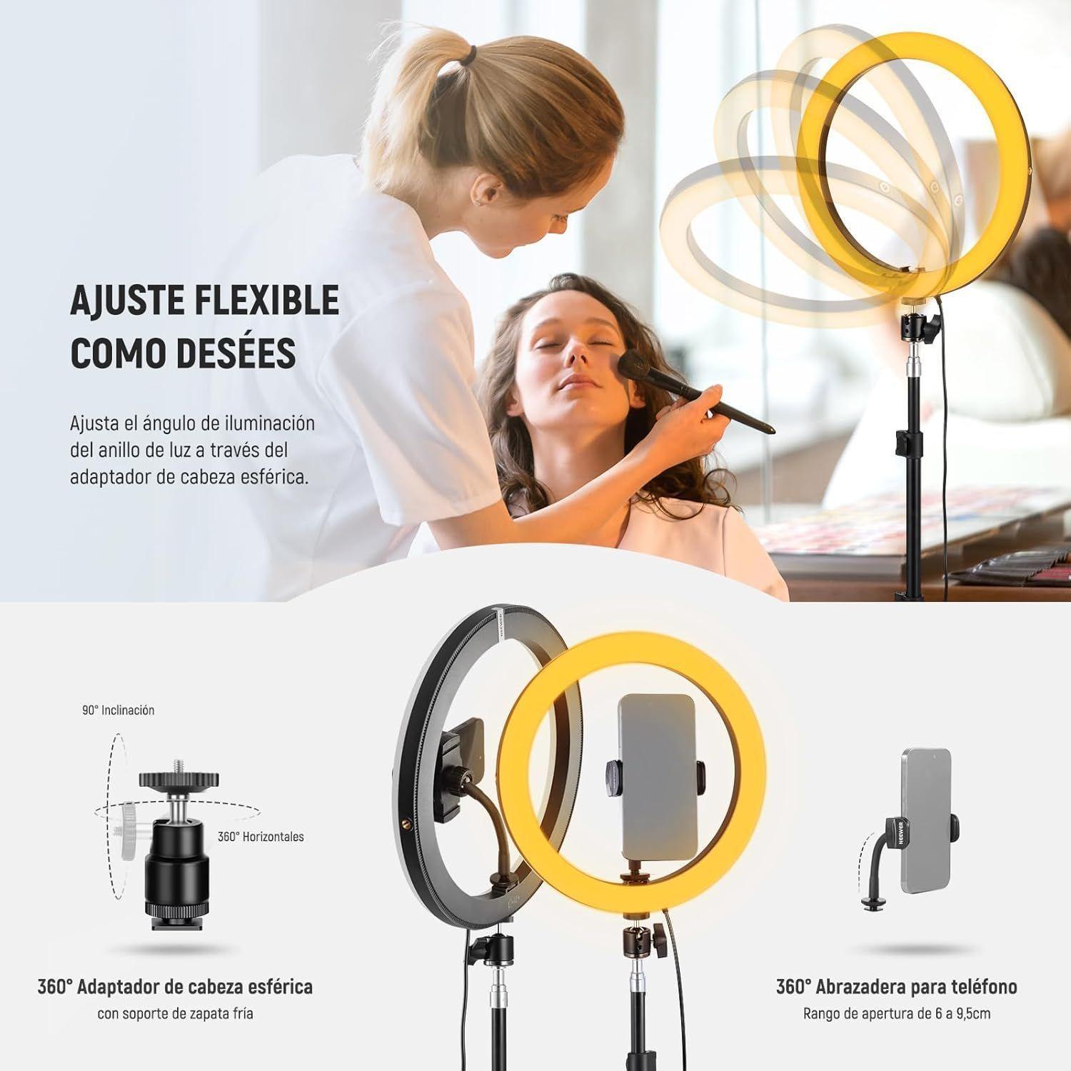 Anillo de Luz LED Neewer RH12B de 30,5cm con Soporte de 180cm-3