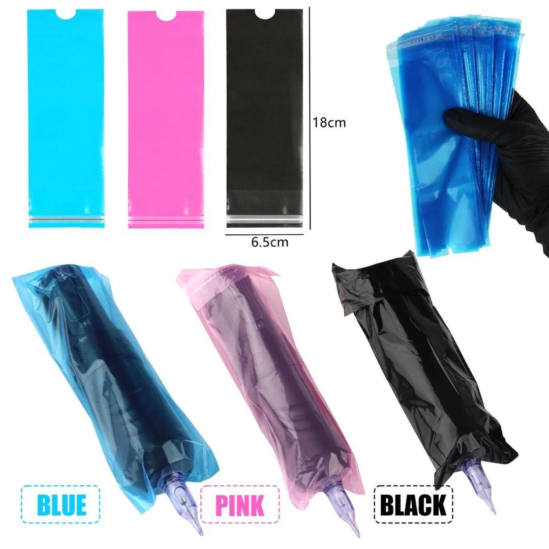 Fundas Desechables Para Maquinas Pen Tatuaje 100 U 18x6,5cm - Azul-3