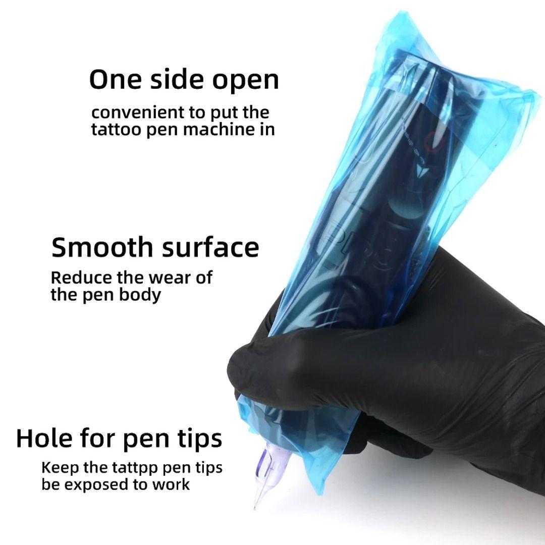 Fundas Desechables Para Maquinas Pen Tatuaje 100 U 18x6,5cm - Azul-5
