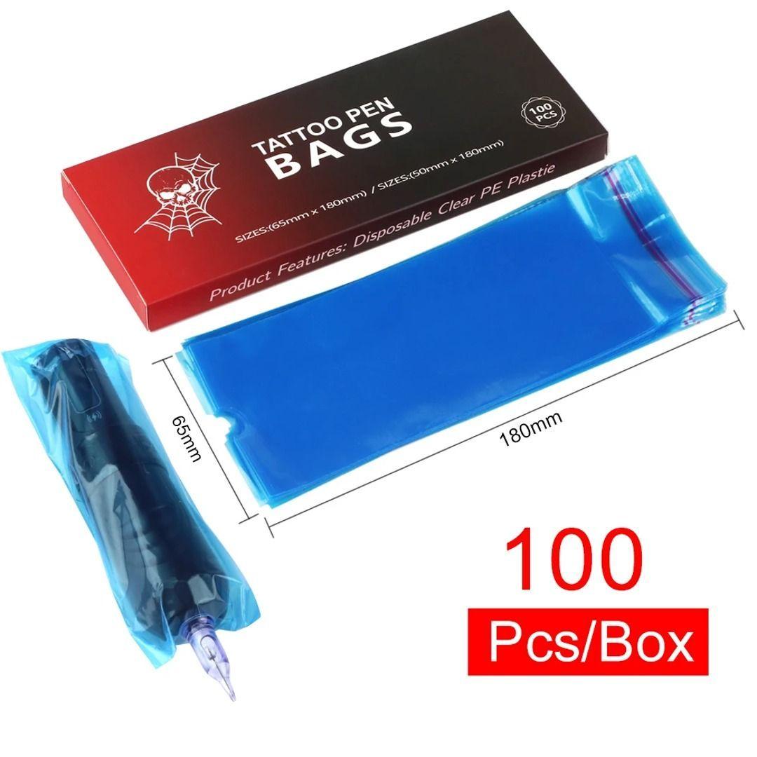 Fundas Desechables Para Maquinas Pen Tatuaje 100 U 18x6,5cm - Azul-6
