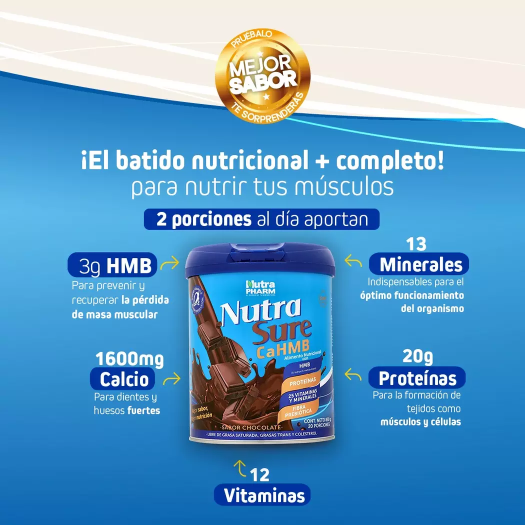 Nutrasure CaHMB Chocolate 850 grs, Nutrapharm-2