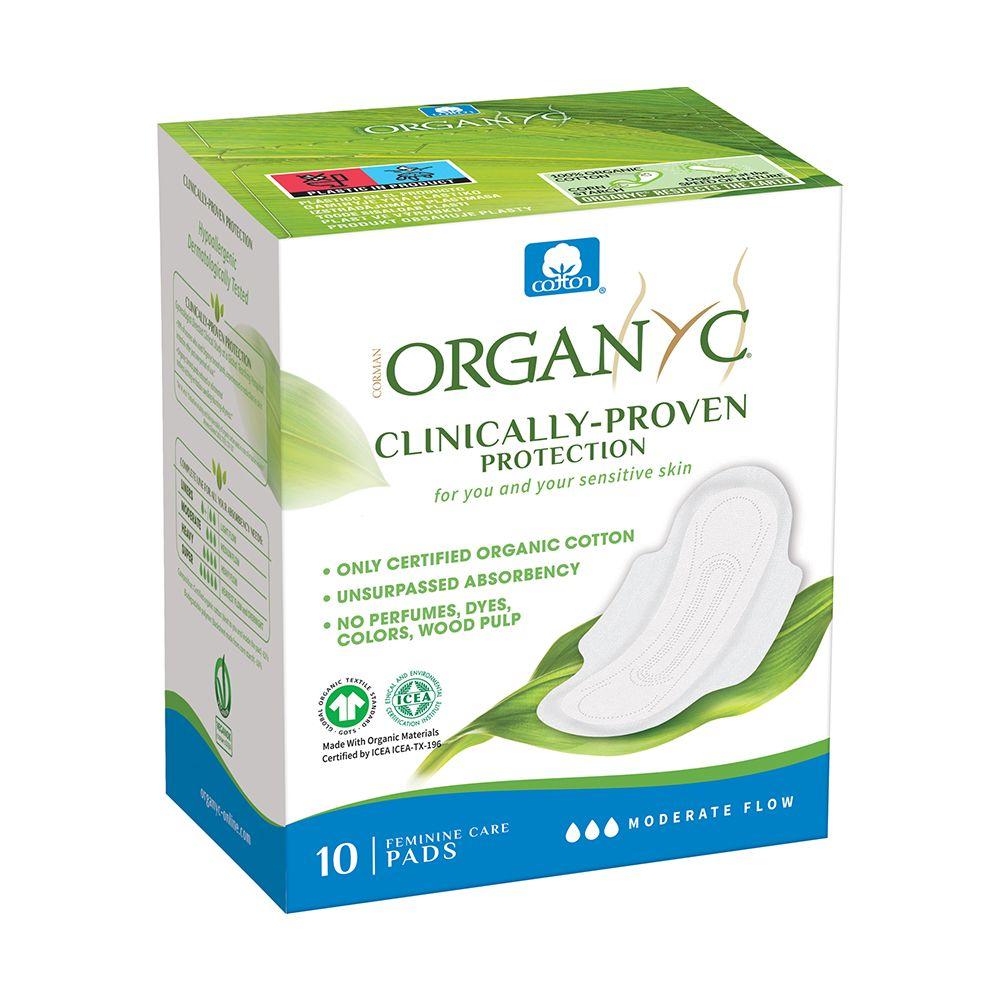 Toalla Higiénica Normal Con Alas 10 Un, Organyc-0