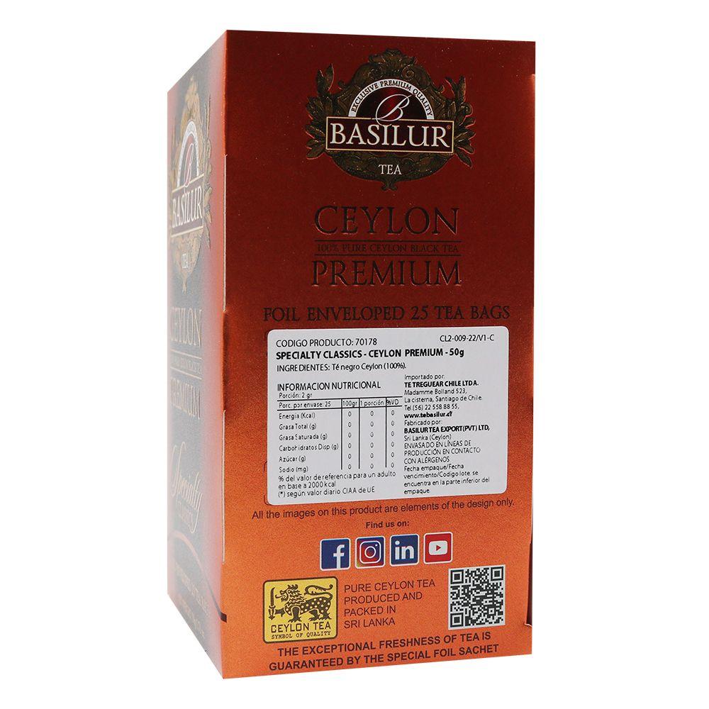 Te Negro Ceylan Premium 2G X 25 Bolsas, Basilur-1