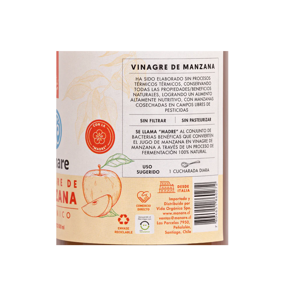 Vinagre de Manzana Organico 500 mL-2