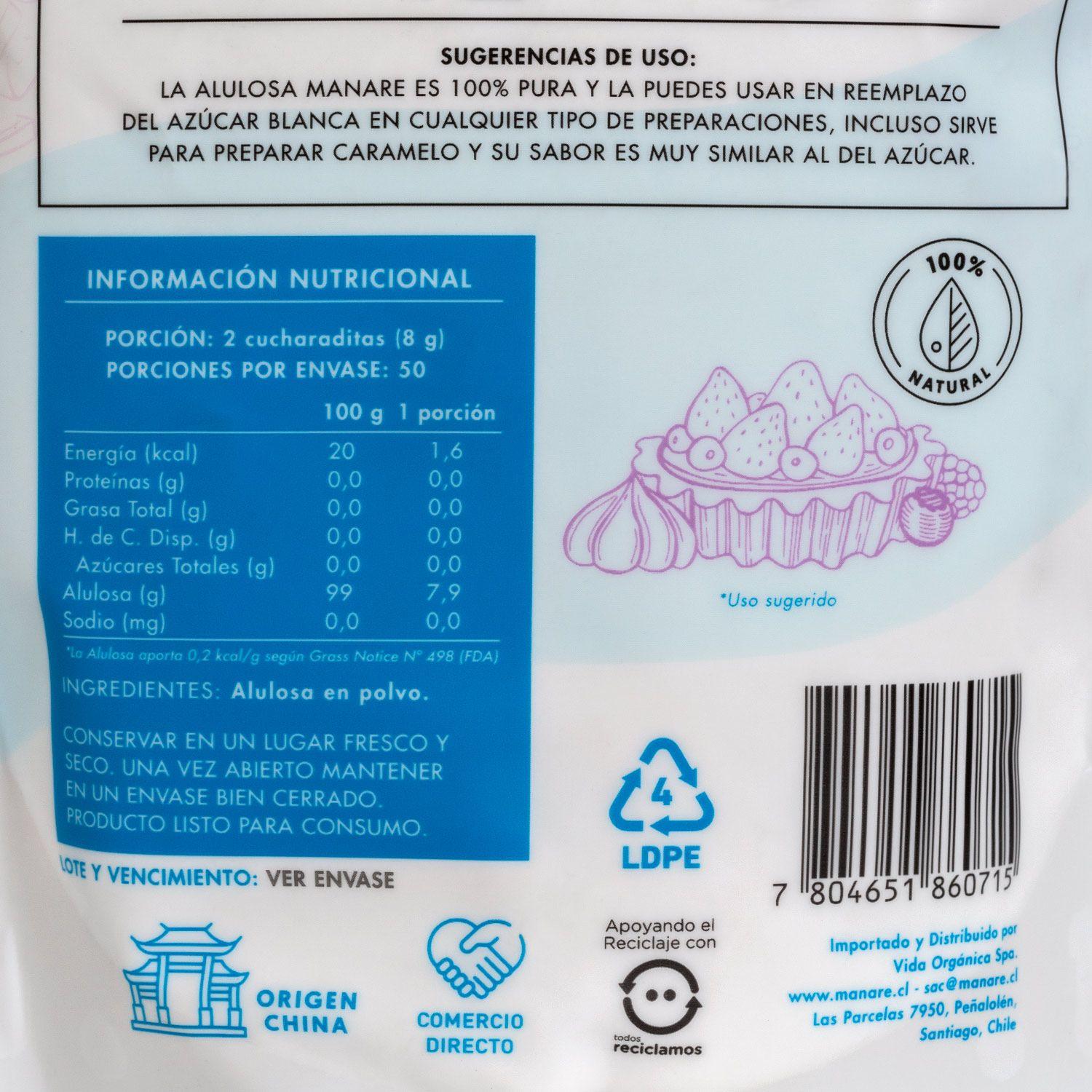 Alulosa En Polvo 400 G, Manare-3