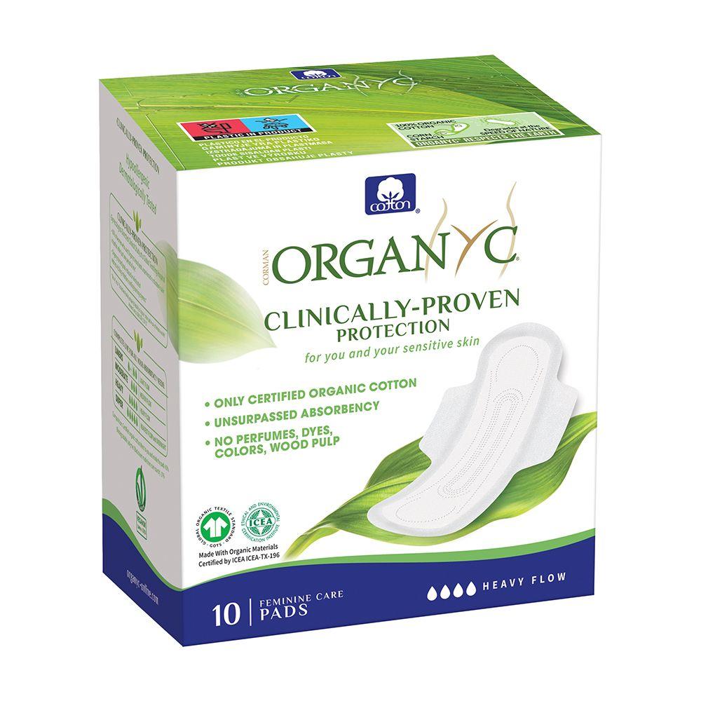 Toalla Higiénica Flujo Abundante Con Alas 10 Un, Organyc-0